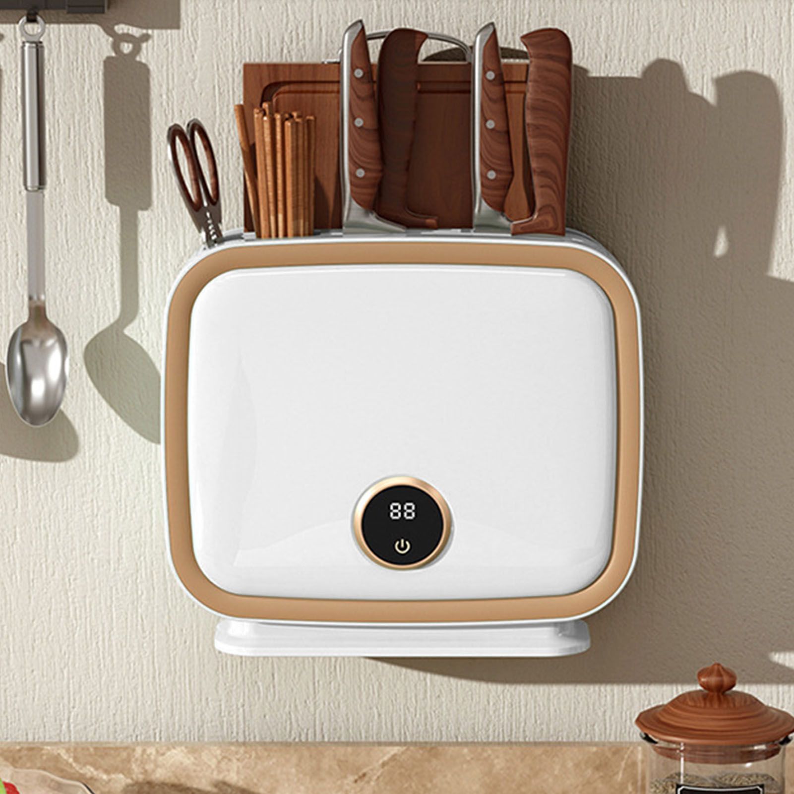 Wall Mounted Knife Holder Utensil Drying Rack Hot Air Circulation Knife view 5