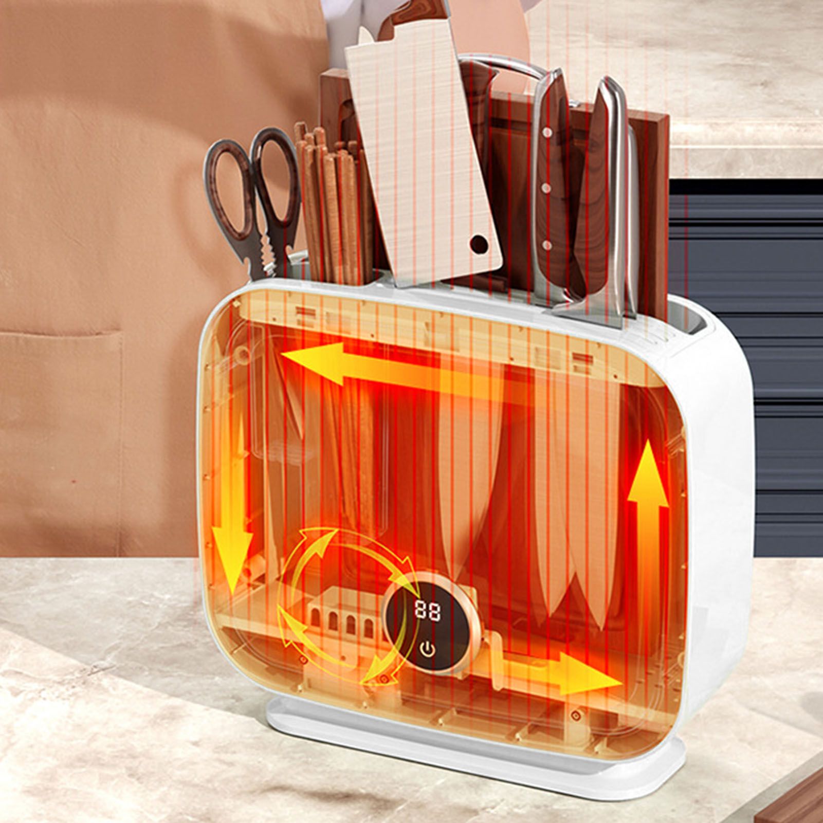 Wall Mounted Knife Holder Utensil Drying Rack Hot Air Circulation Knife view 13