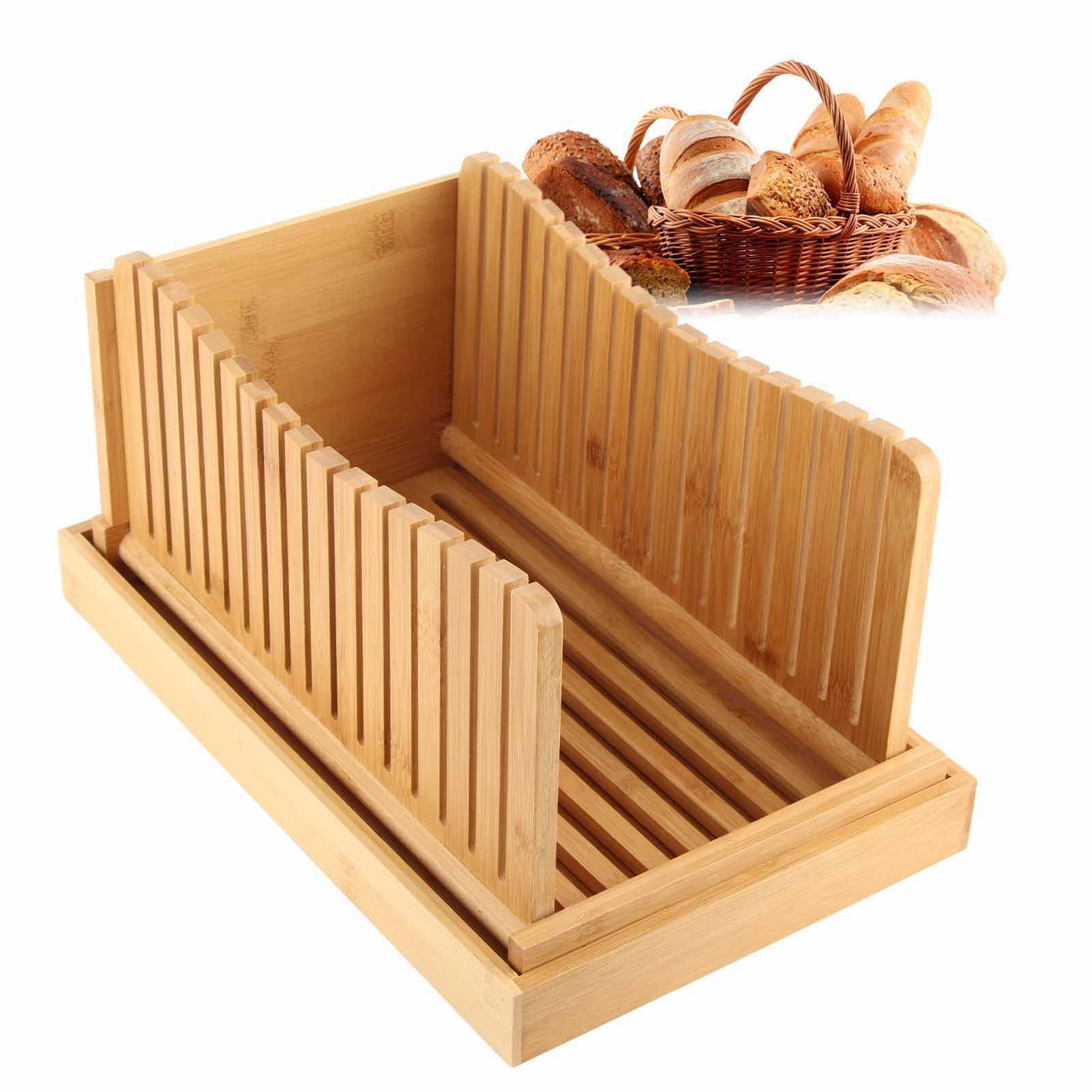 Bamboo Foldable Bread Slicing Guide Toast Loaf Cutting Guide Slicing Maker view 12
