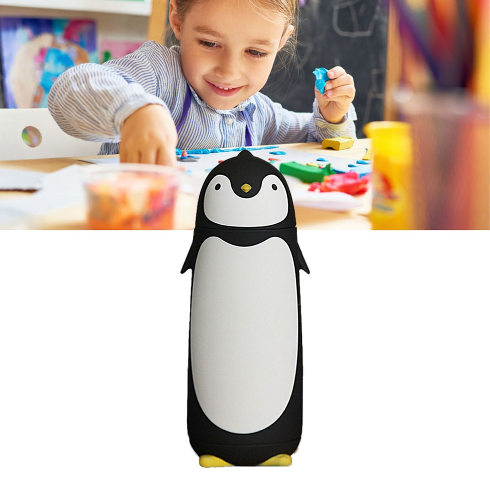 Water Bottle Penguin Design Heat Insulation 300ml Portable Water Cup for view 11