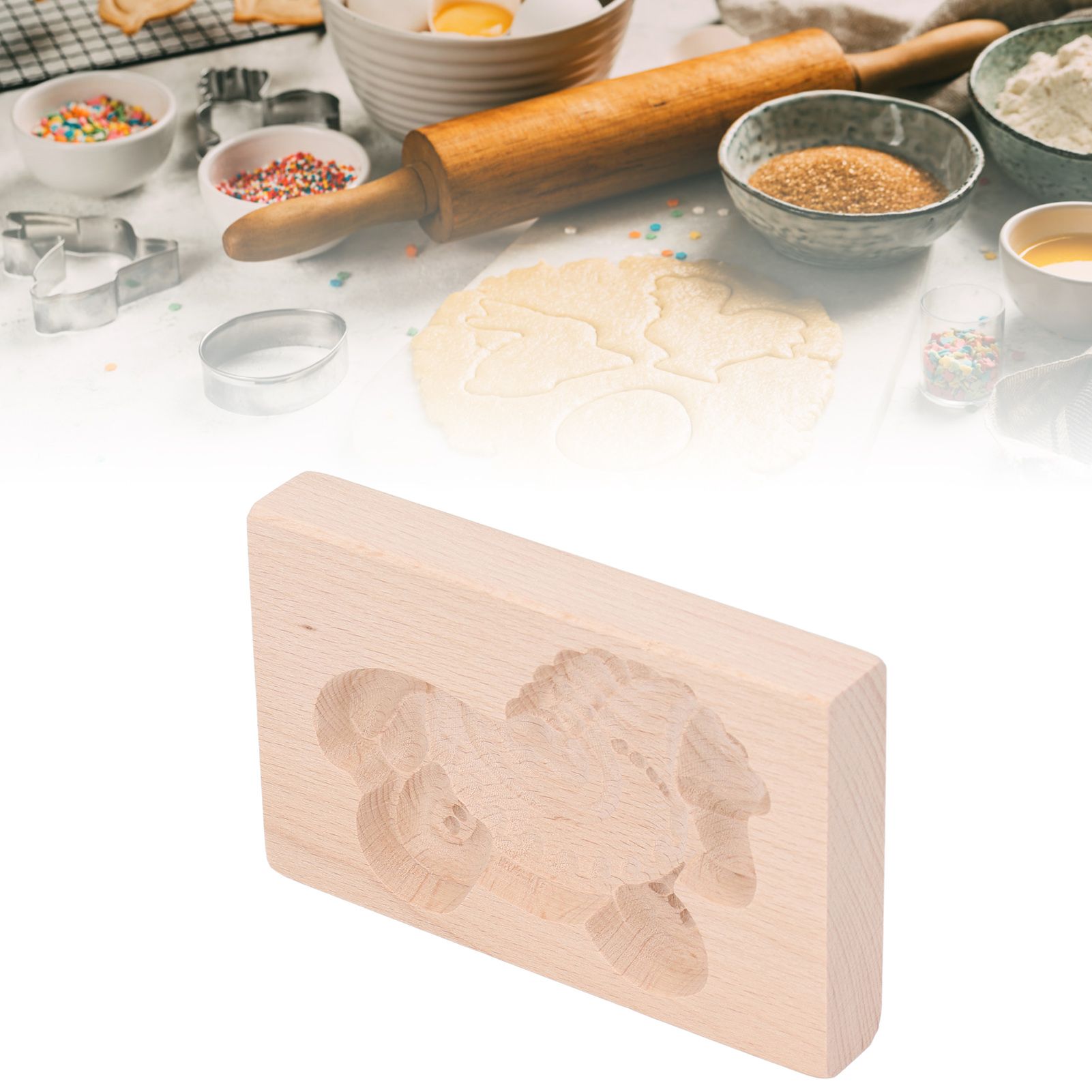 Animal Cookie Mold Lovely Vivid Wooden Biscuit Press Stamp Easy Demoulding view 12