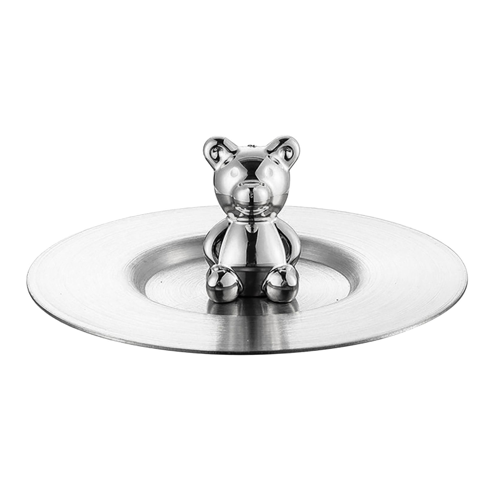 Cute Bear Cup Cover Stainless Steel Dustproof Rounded Edges Glossy Surface
