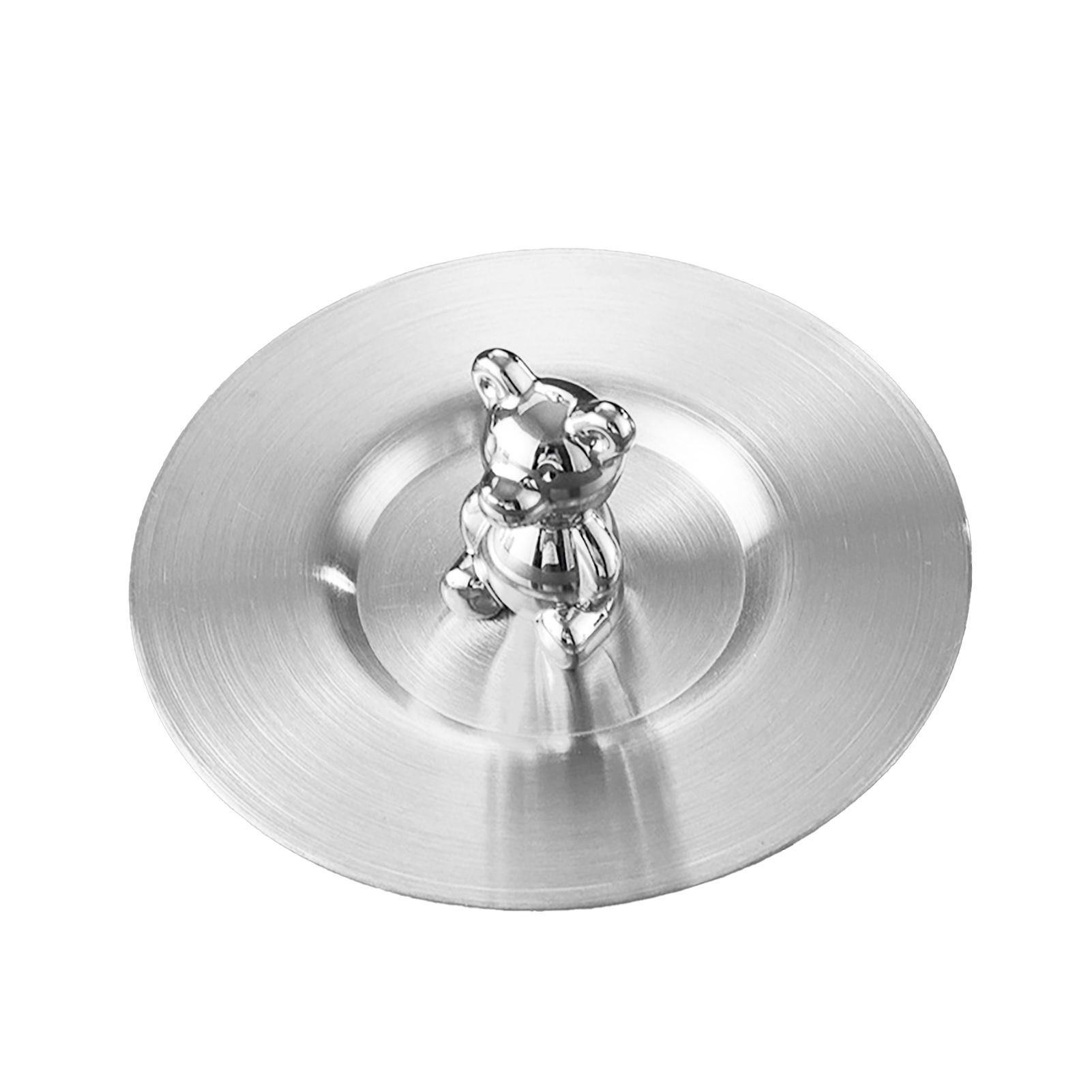 Cute Bear Cup Cover Stainless Steel Dustproof Rounded Edges Glossy Surface view 2