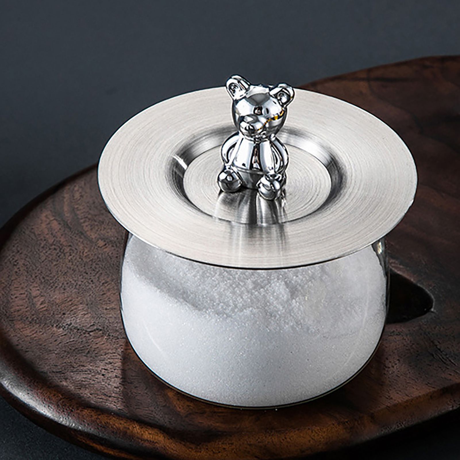 Cute Bear Cup Cover Stainless Steel Dustproof Rounded Edges Glossy Surface view 12