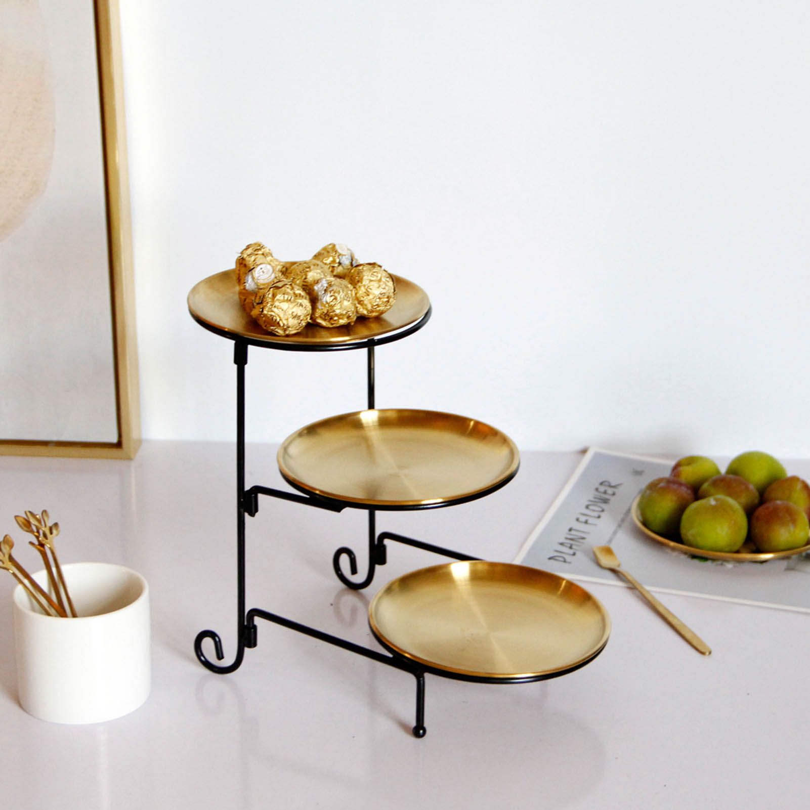 Three Layer Fruit Basket Stainless Steel Fruit Basket Modern Multi Layer Fruit view 5