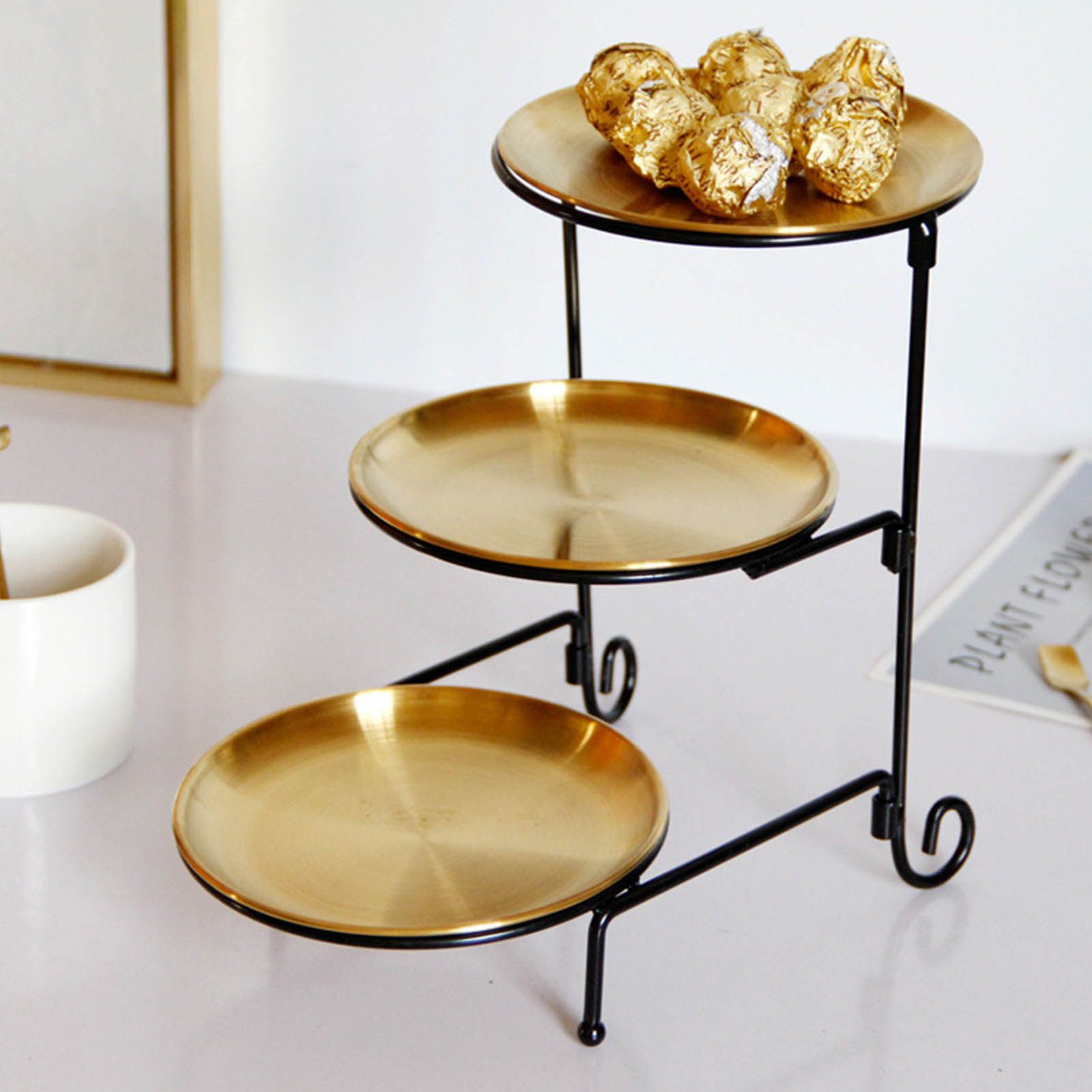 Three Layer Fruit Basket Stainless Steel Fruit Basket Modern Multi Layer Fruit view 10
