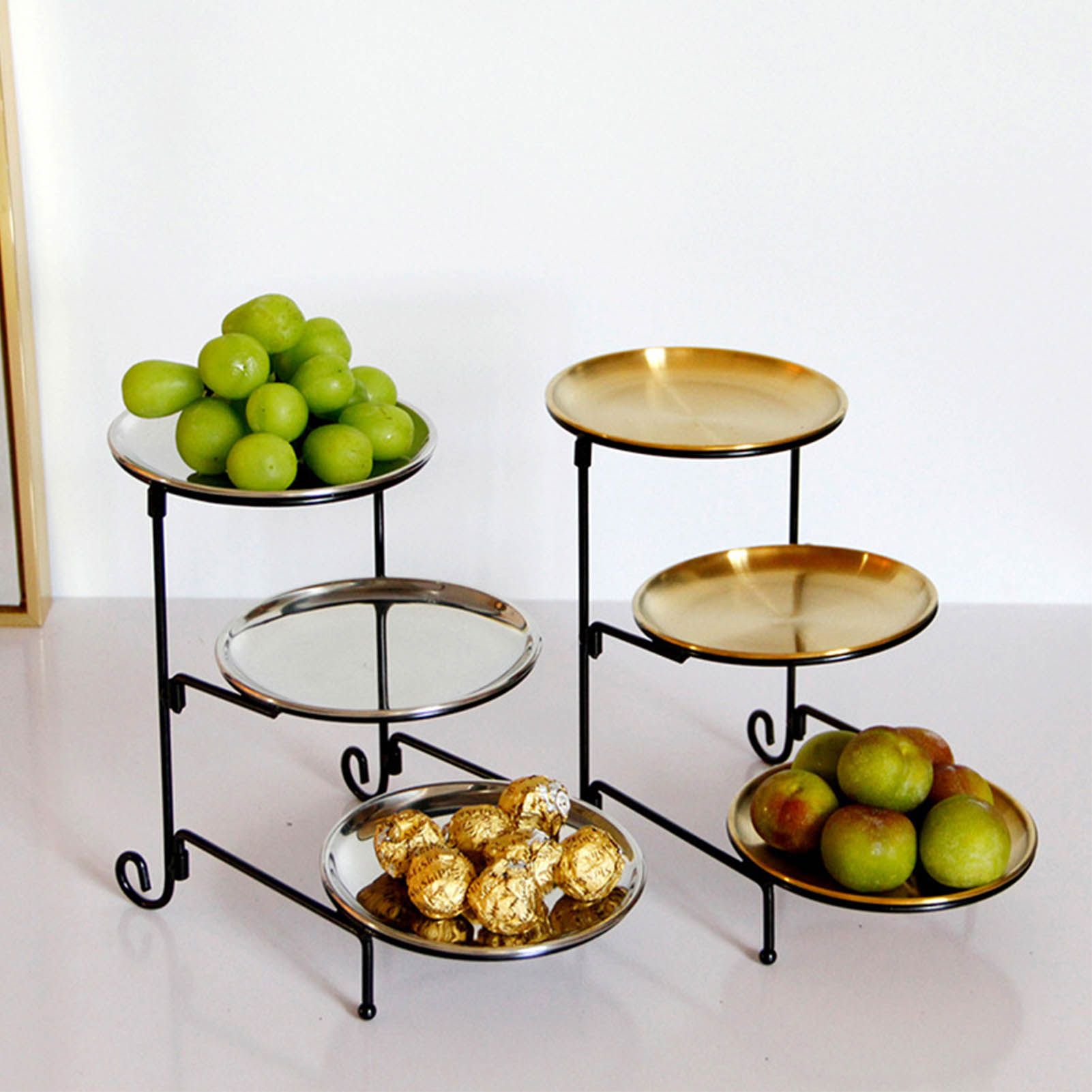 Three Layer Fruit Basket Stainless Steel Fruit Basket Modern Multi Layer Fruit view 12
