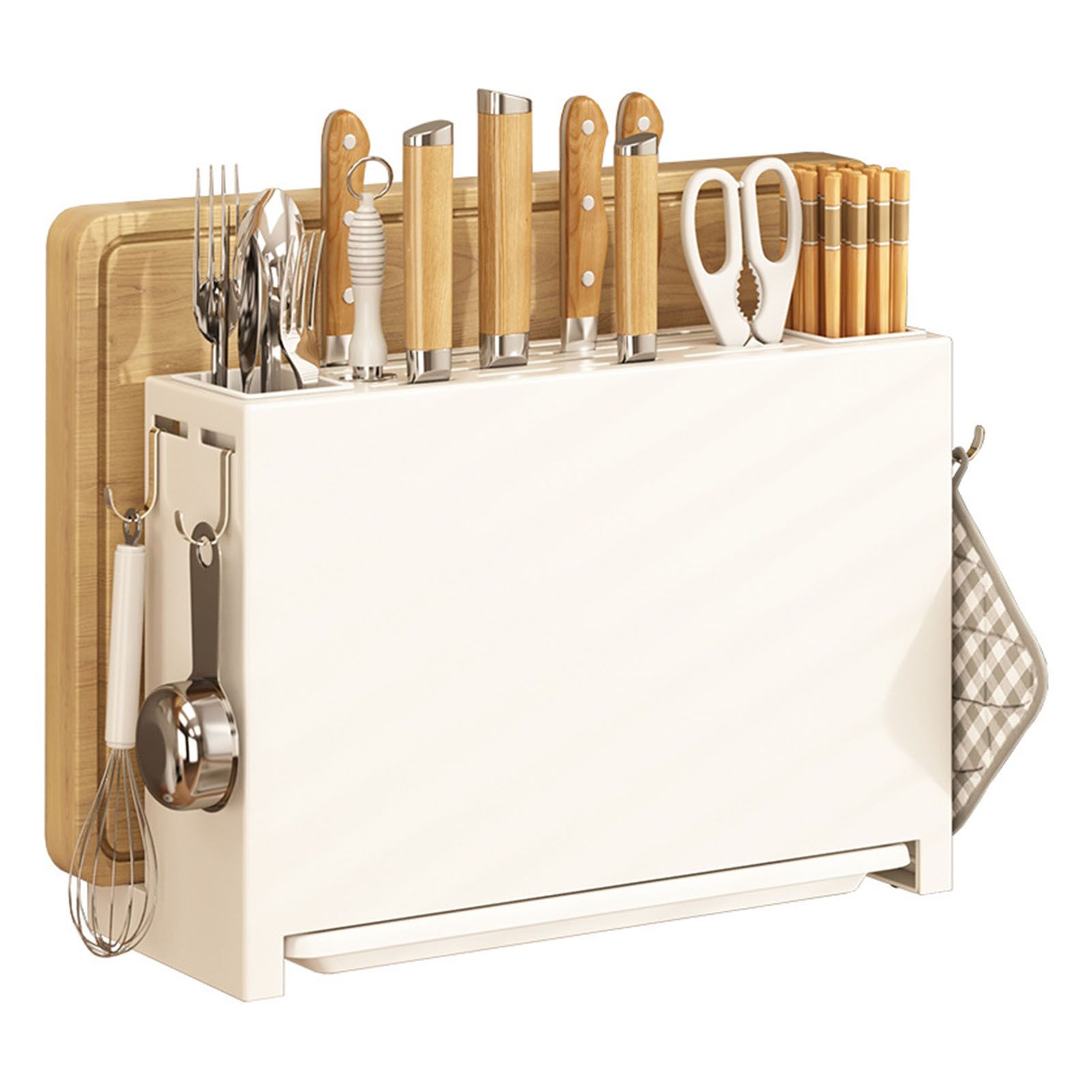 Kitchen Knife Drying Holder Integrated Chopsticks Cutting Board Storage Rack