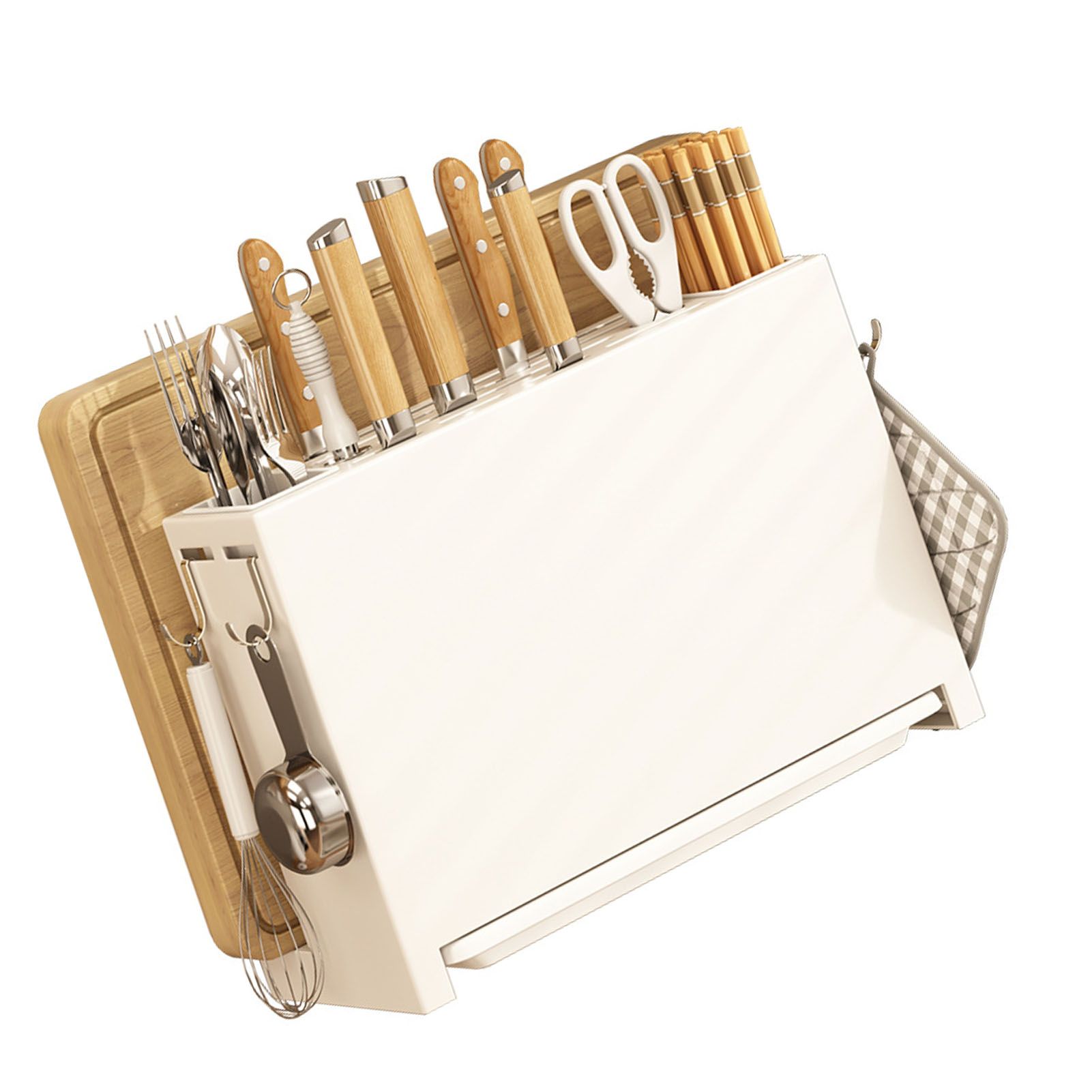 Kitchen Knife Drying Holder Integrated Chopsticks Cutting Board Storage Rack view 3