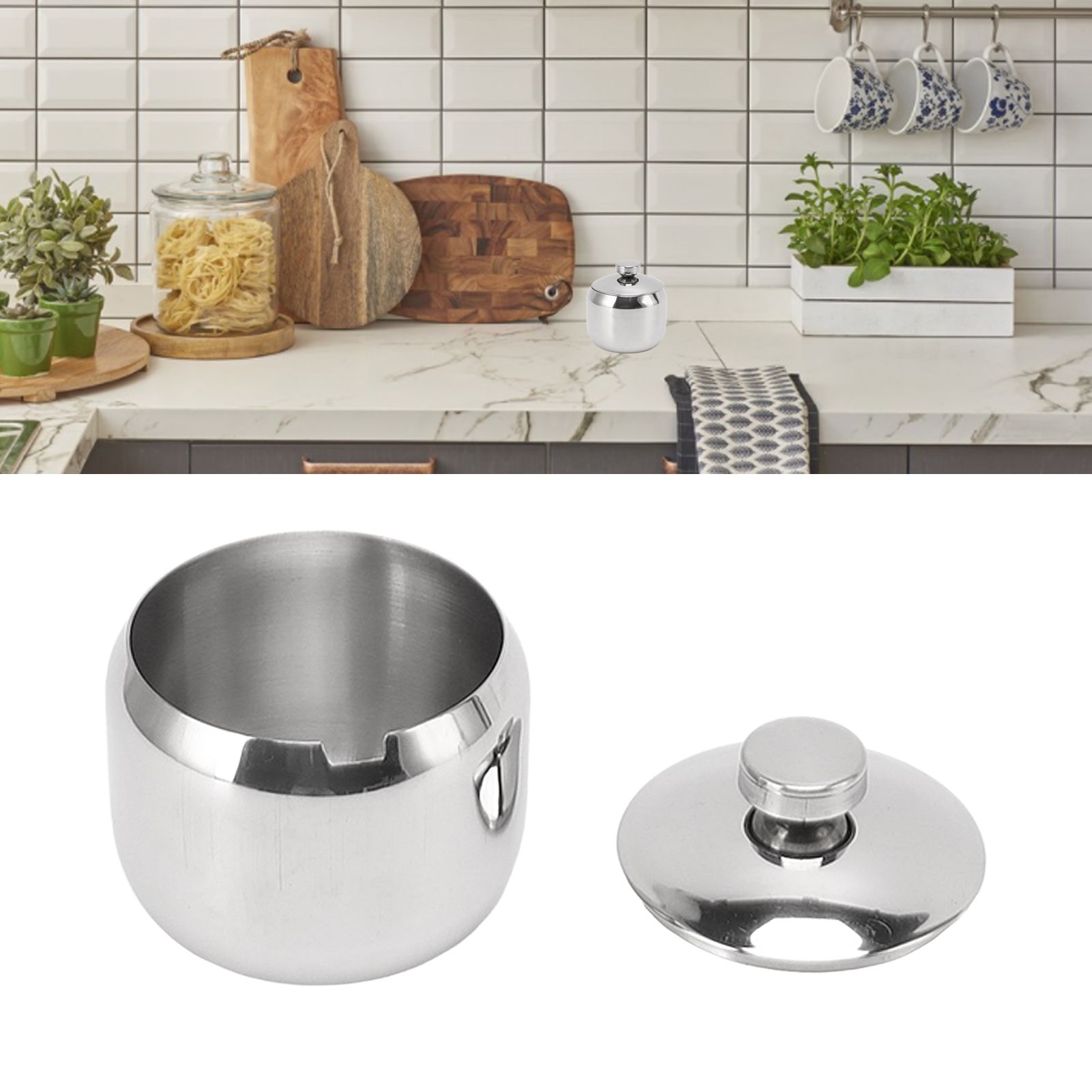 Condiment Jar with Lid 304 Stainless Steel Seasoning Container Pot for Spice view 11