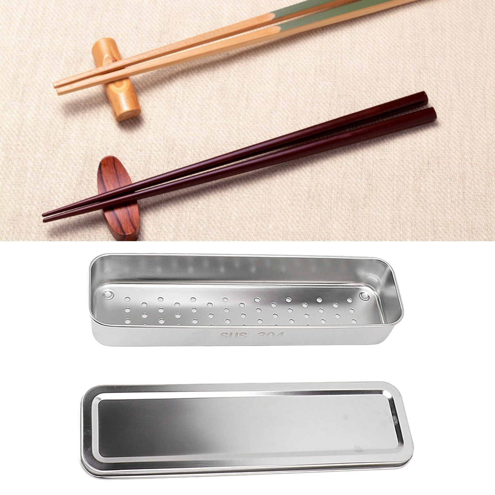 Stainless Steel Cutlery Tray Holder Kitchen Chopstick Spoon Fork Storage Box view 12