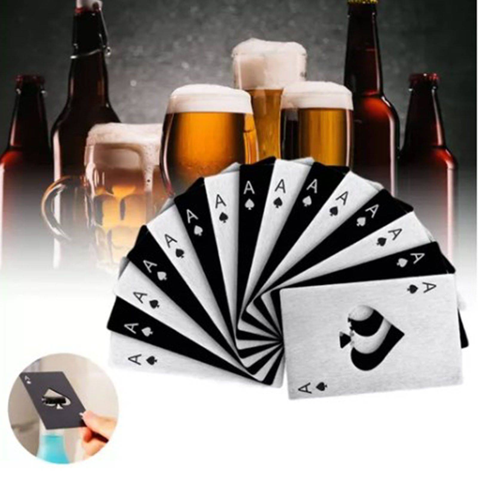 20pcs Stainless Steel Poker Card Bottle Opener Rust Prevention Exquisite Beer view 6