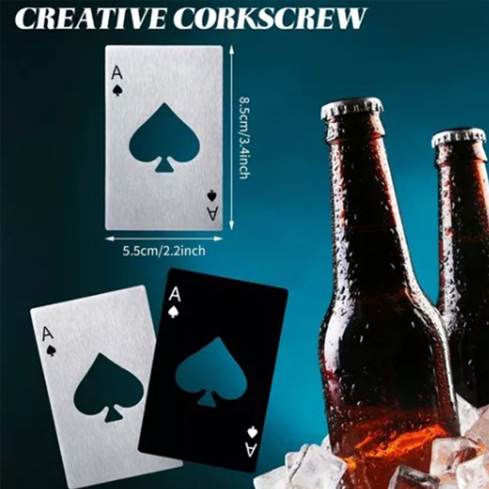 20pcs Stainless Steel Poker Card Bottle Opener Rust Prevention Exquisite Beer view 10