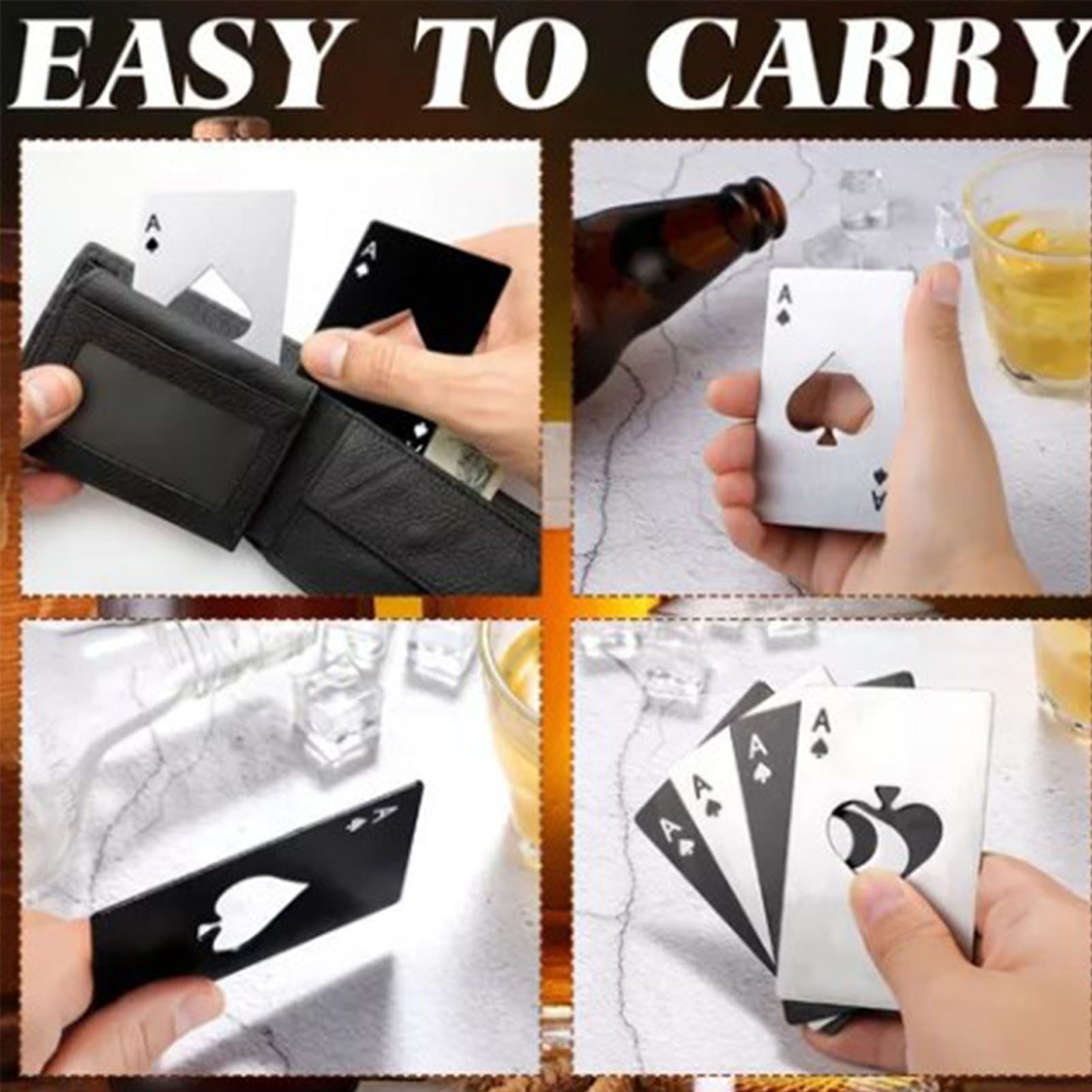 20pcs Stainless Steel Poker Card Bottle Opener Rust Prevention Exquisite Beer view 14