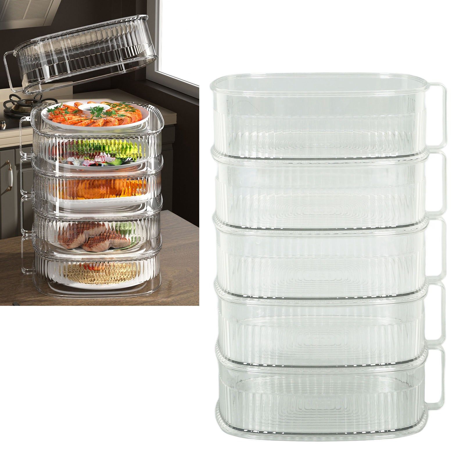 Transparent Dish Dust Cover Dustproof Multi Layer Dish Cover Multifunctional view 11