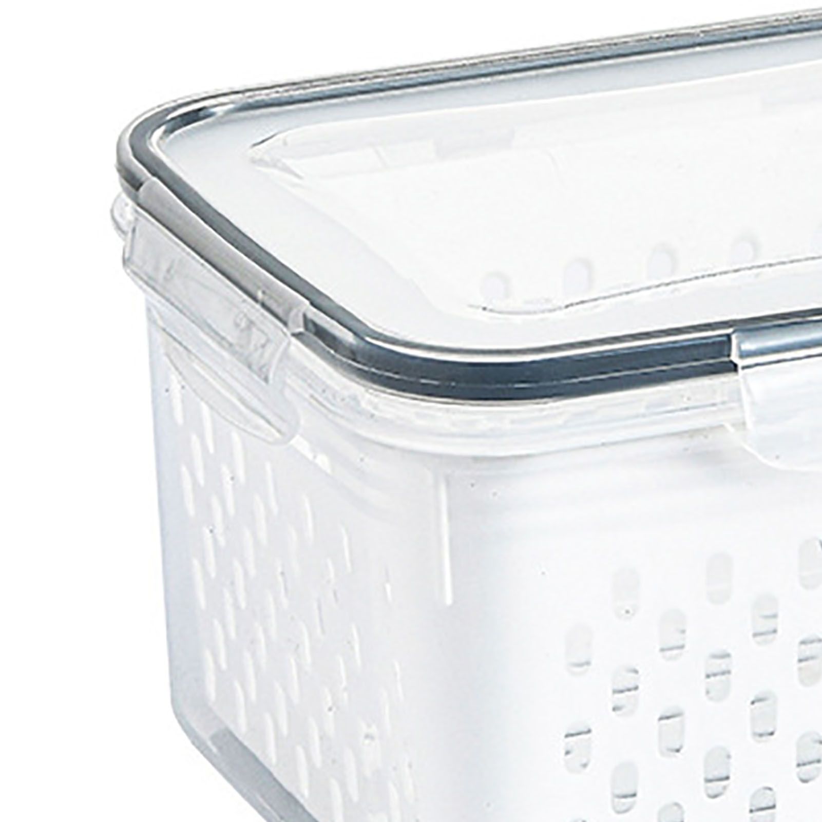 Drain Storage Basket Box Transparent Fruit Vegetable Storage Container for view 8