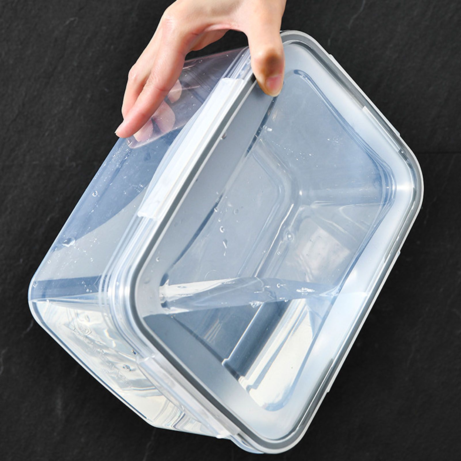 Drain Storage Basket Box Transparent Fruit Vegetable Storage Container for view 14