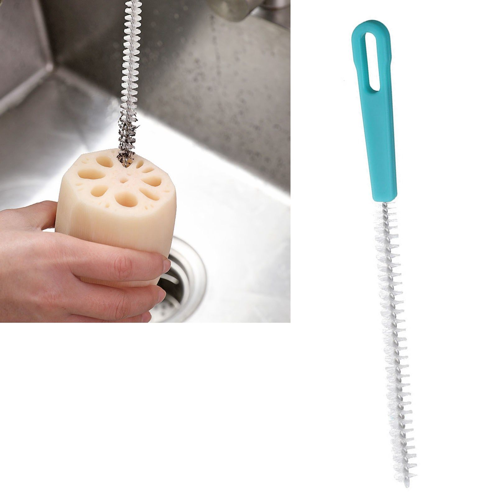 Sewer Drain Brush Nylon Plastic Mini Extra Long Straw Cleaning Brush for Pipe view 6