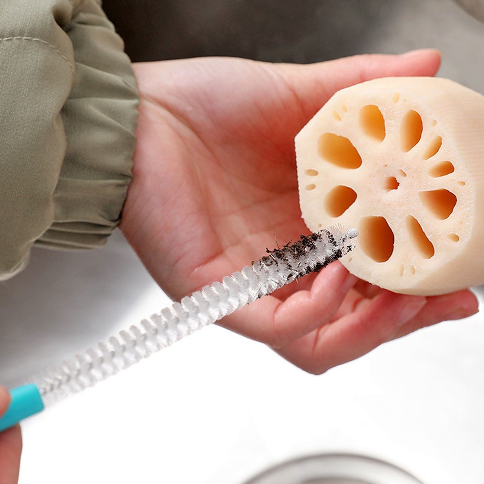 Sewer Drain Brush Nylon Plastic Mini Extra Long Straw Cleaning Brush for Pipe view 9