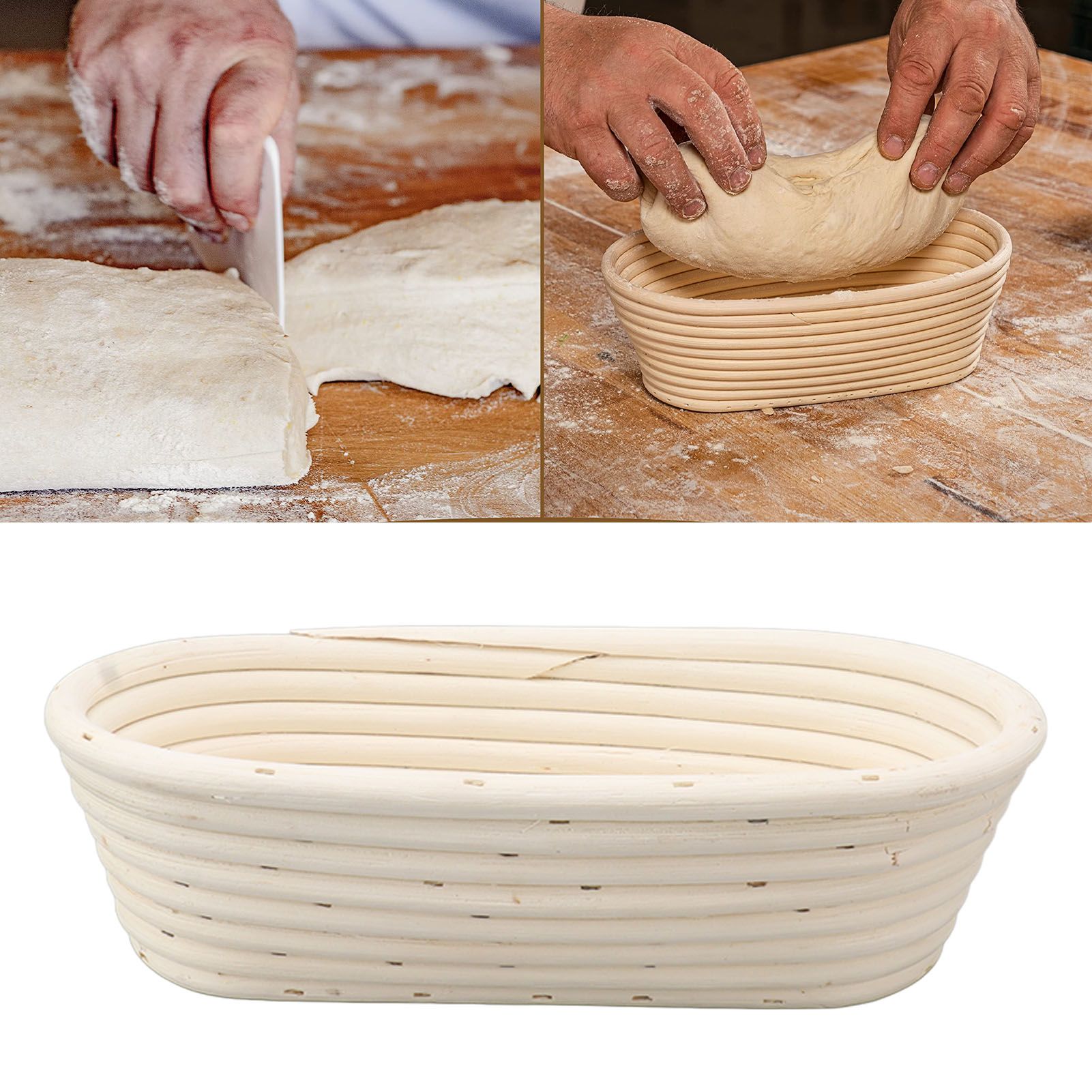 25cm Bread Proofing Basket Set Oval Natural Rattan Sourdough Proofing Basket view 12