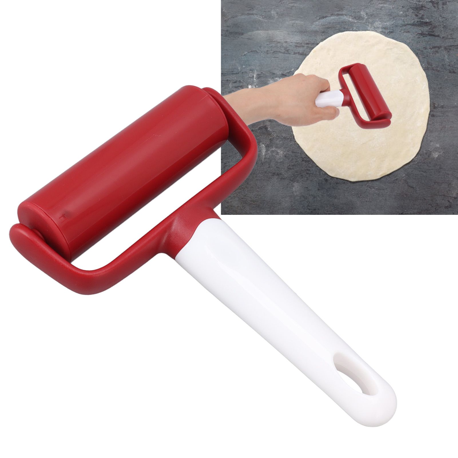 Small Rolling Pin Prevent Slip Hangable T Type Plastic Dough Roller with view 11