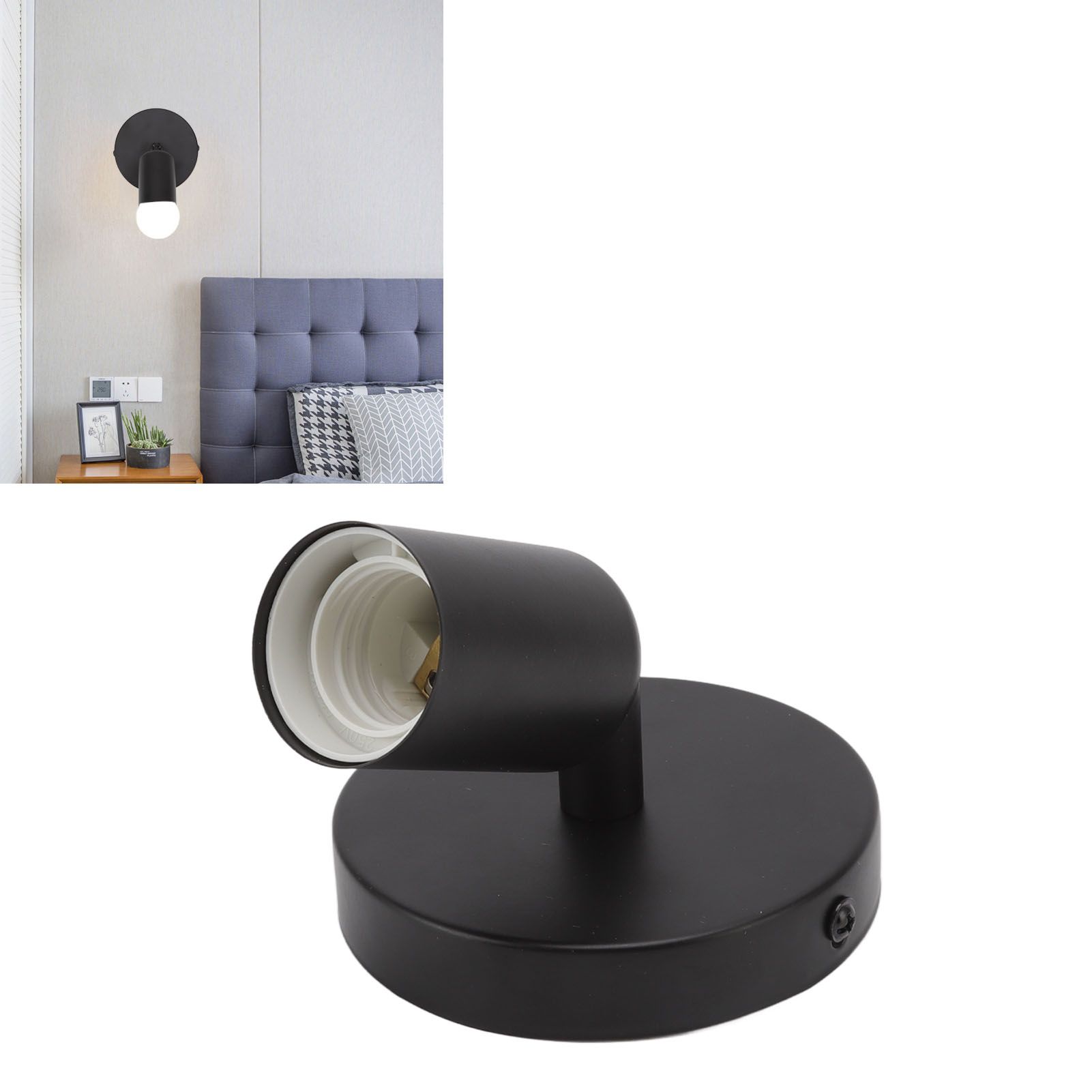 E26 E27 Wall Lamp Holder Modern Simple Wall Lamp Base for Bedroom Living Room view 11