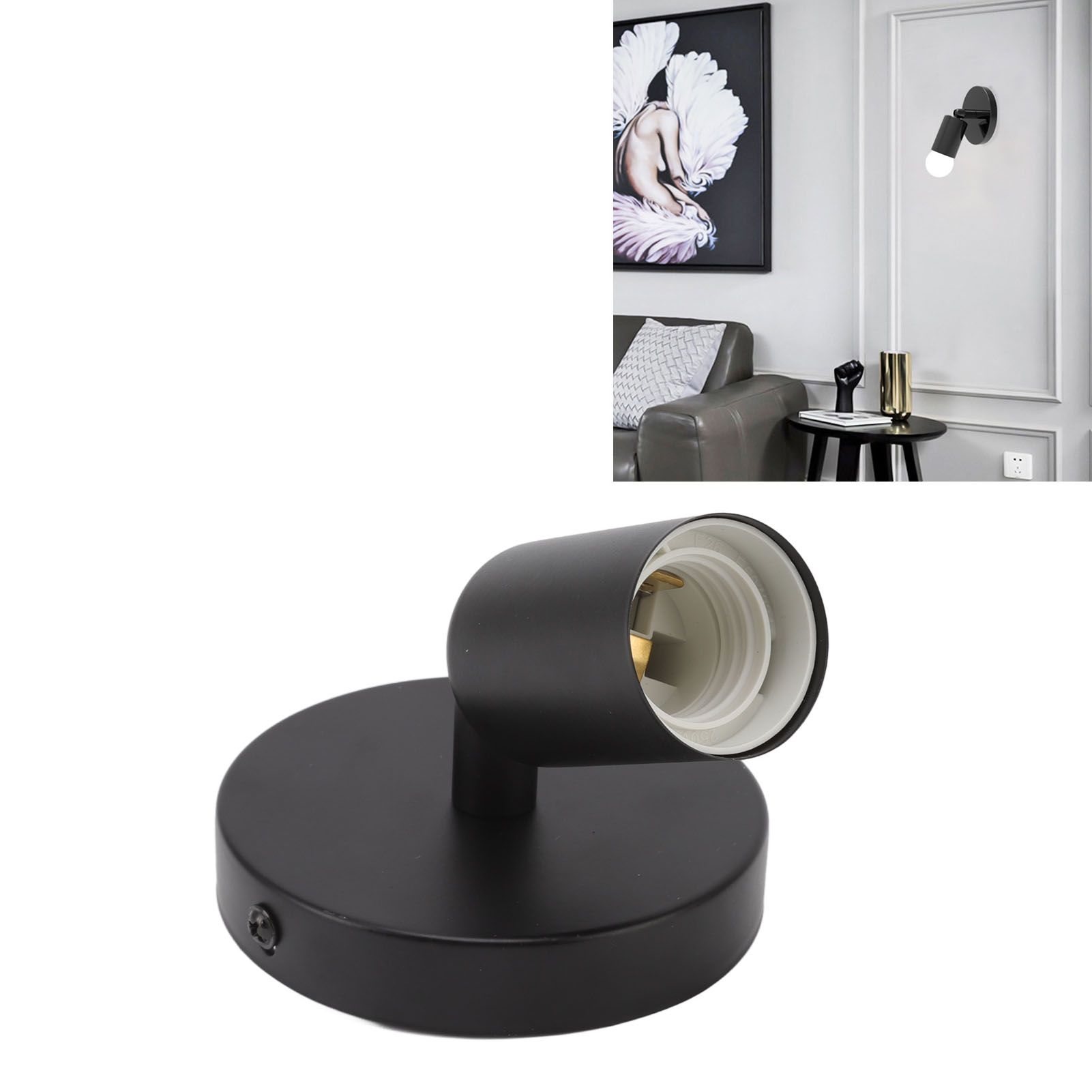 E26 E27 Wall Lamp Holder Modern Simple Wall Lamp Base for Bedroom Living Room view 12