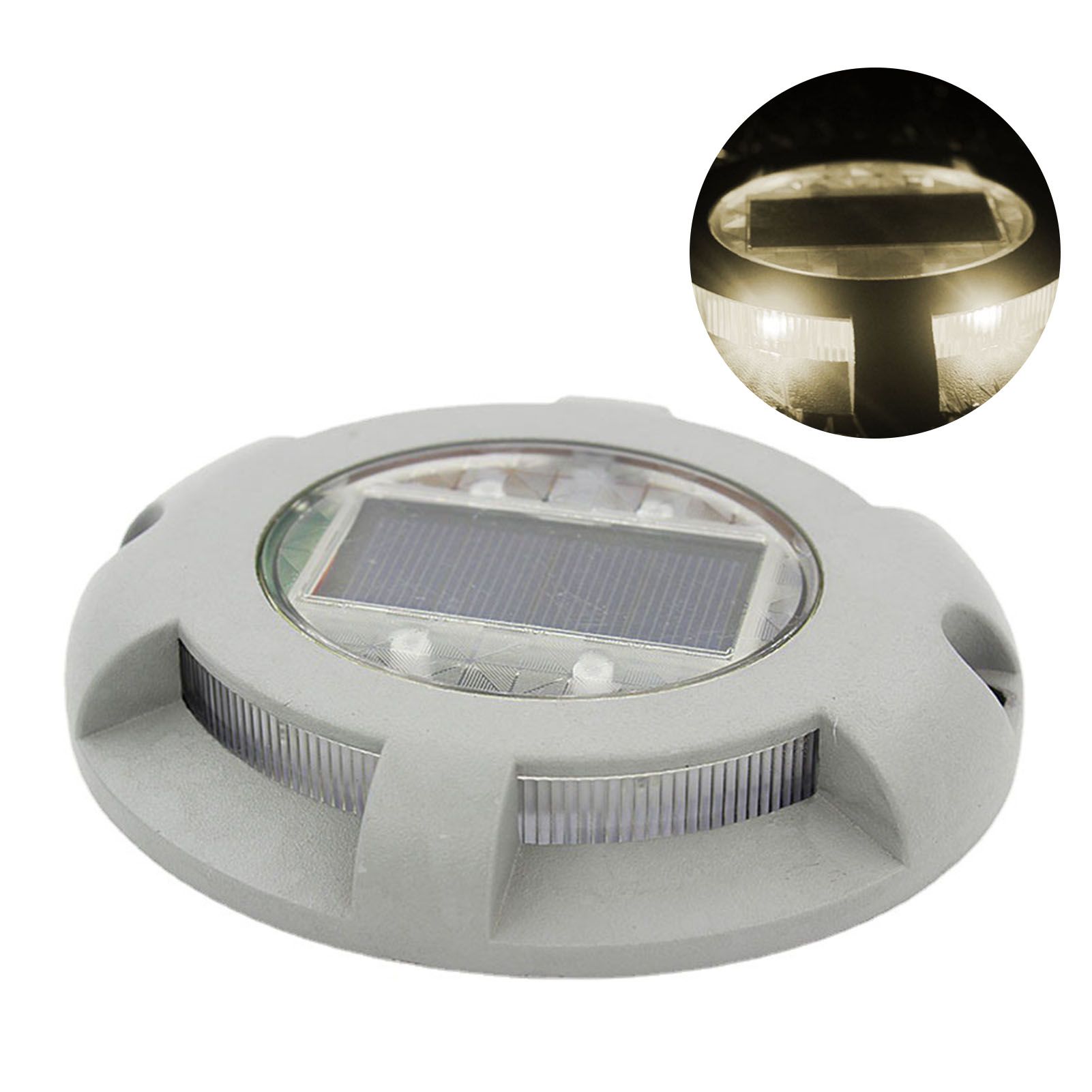 Solar Step Light IP65 Waterproof Round Aluminum Alloy Outdoor LED Stair Lamp view 4