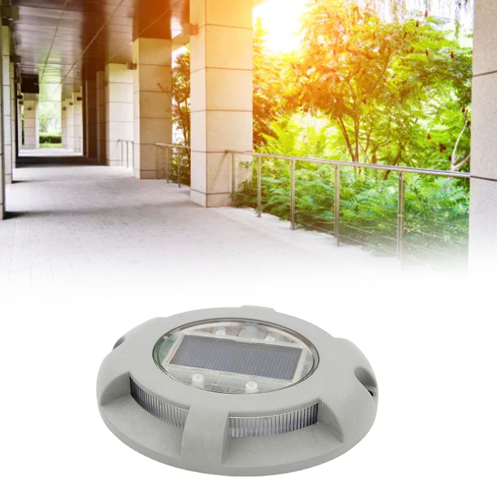 Solar Step Light IP65 Waterproof Round Aluminum Alloy Outdoor LED Stair Lamp view 5