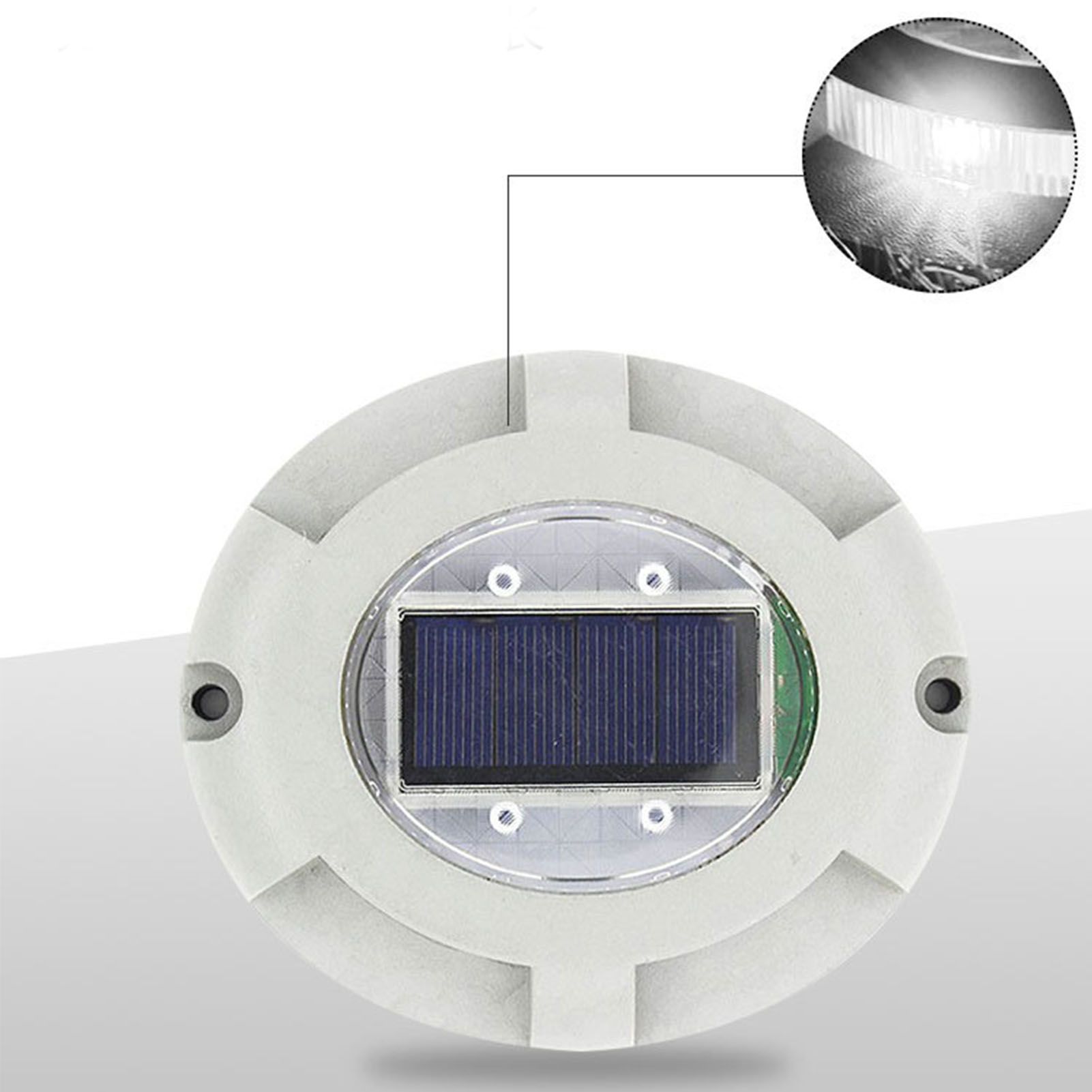 Solar Step Light IP65 Waterproof Round Aluminum Alloy Outdoor LED Stair Lamp view 7