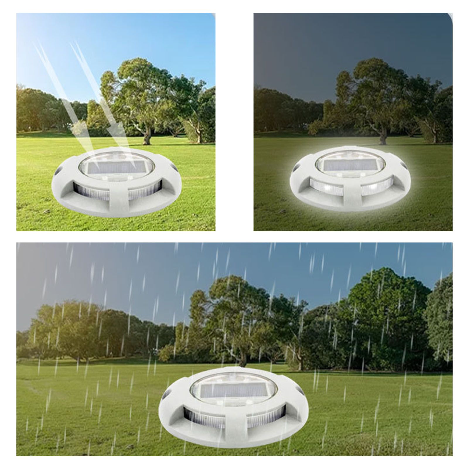 Solar Step Light IP65 Waterproof Round Aluminum Alloy Outdoor LED Stair Lamp view 11