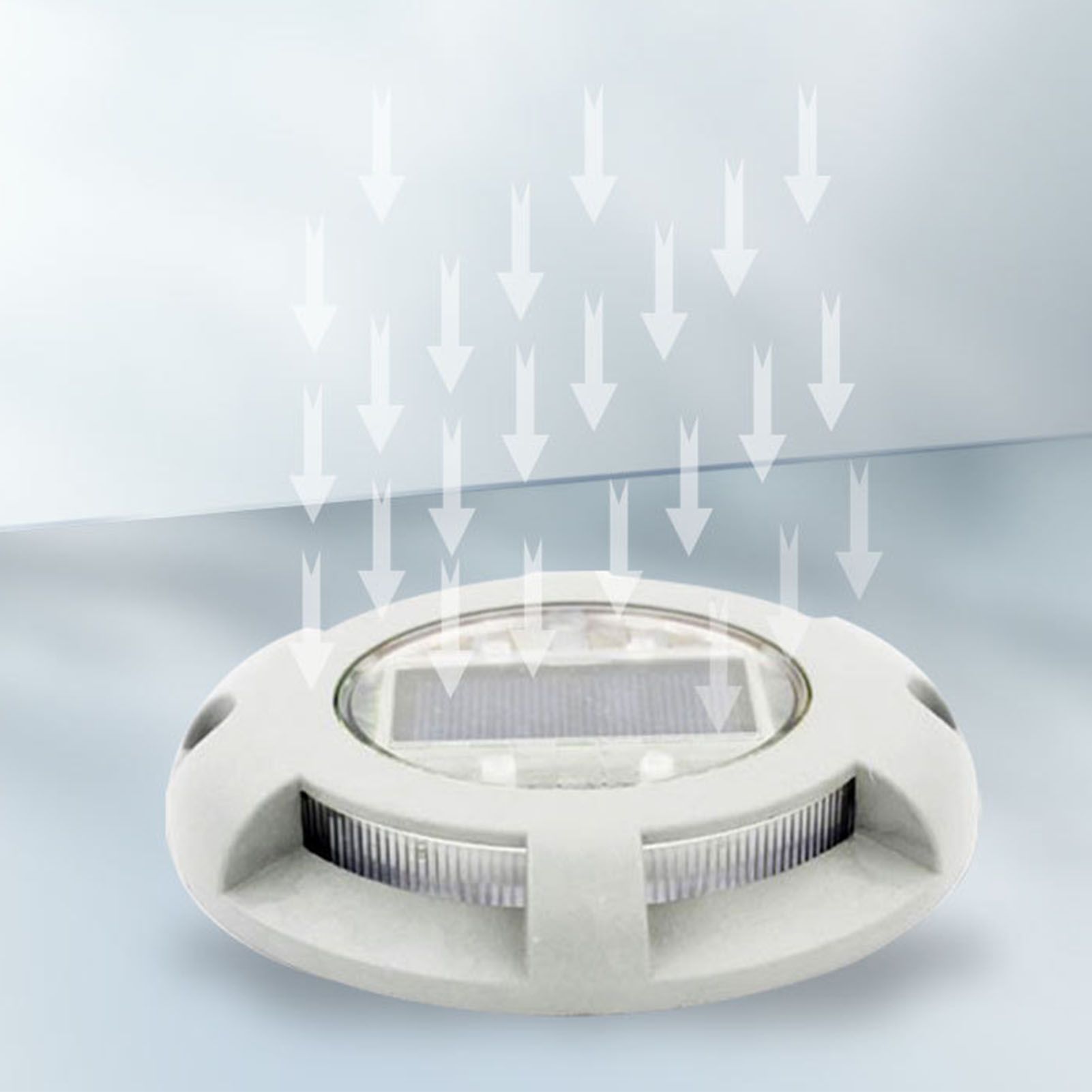 Solar Step Light IP65 Waterproof Round Aluminum Alloy Outdoor LED Stair Lamp view 12
