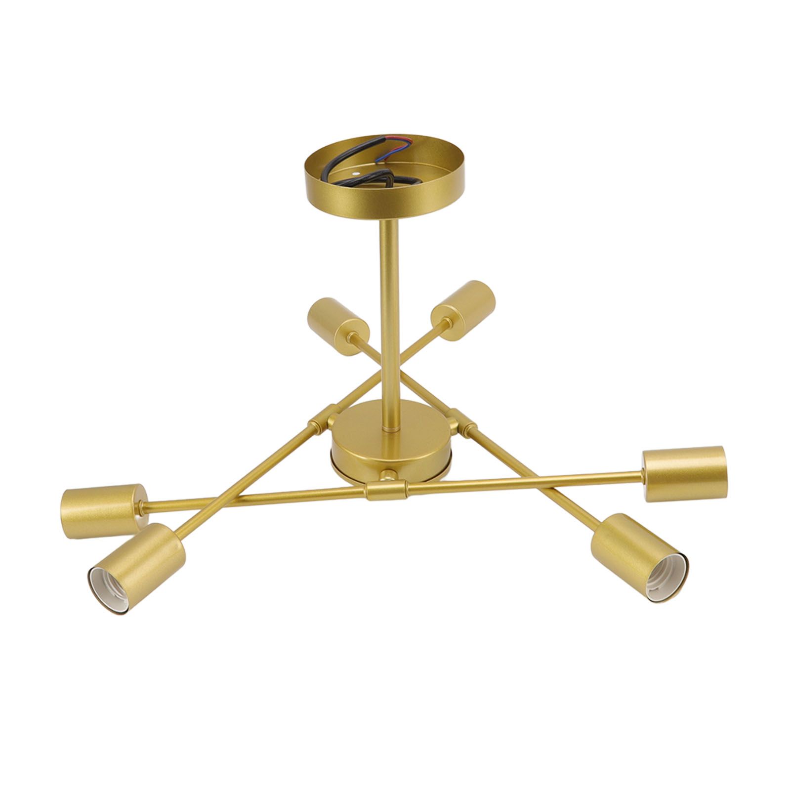 Retro Industrial 6 Light Semi Flush Mount Ceiling Light Fixture Modern Sputnik view 2