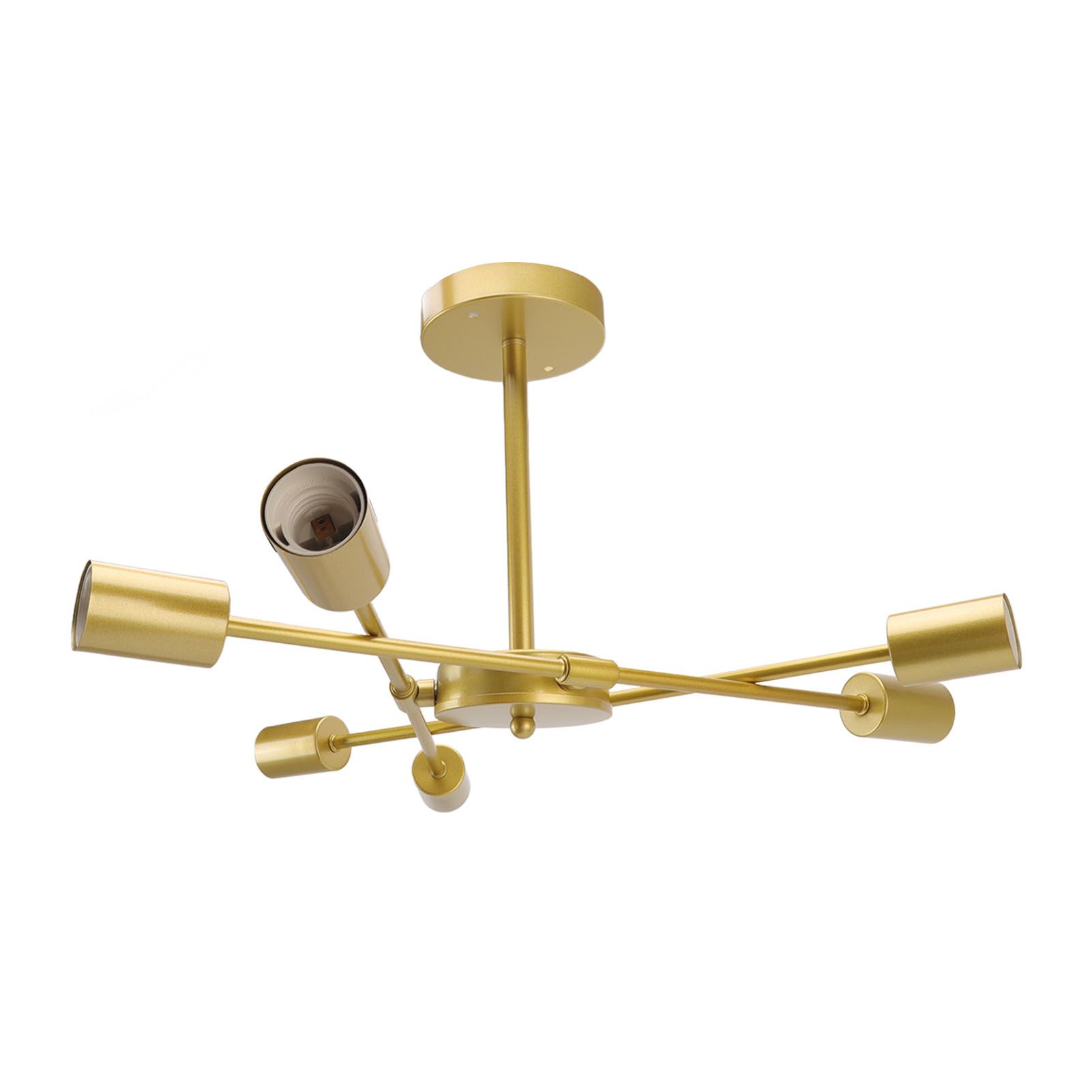Retro Industrial 6 Light Semi Flush Mount Ceiling Light Fixture Modern Sputnik view 3