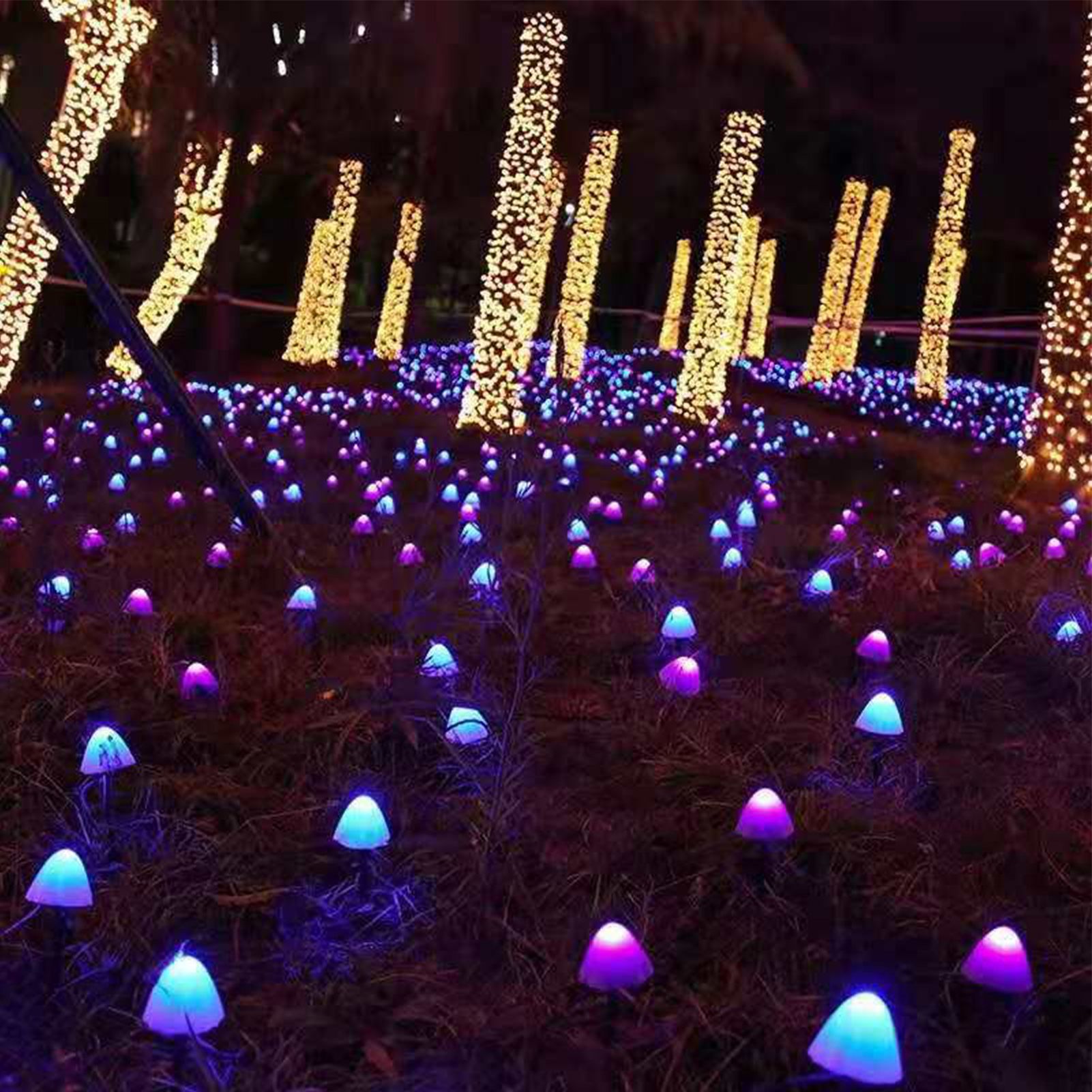 Mini Mushroom Solar Lights 8 Modes LED Waterproof String Pathway Outdoor view 7