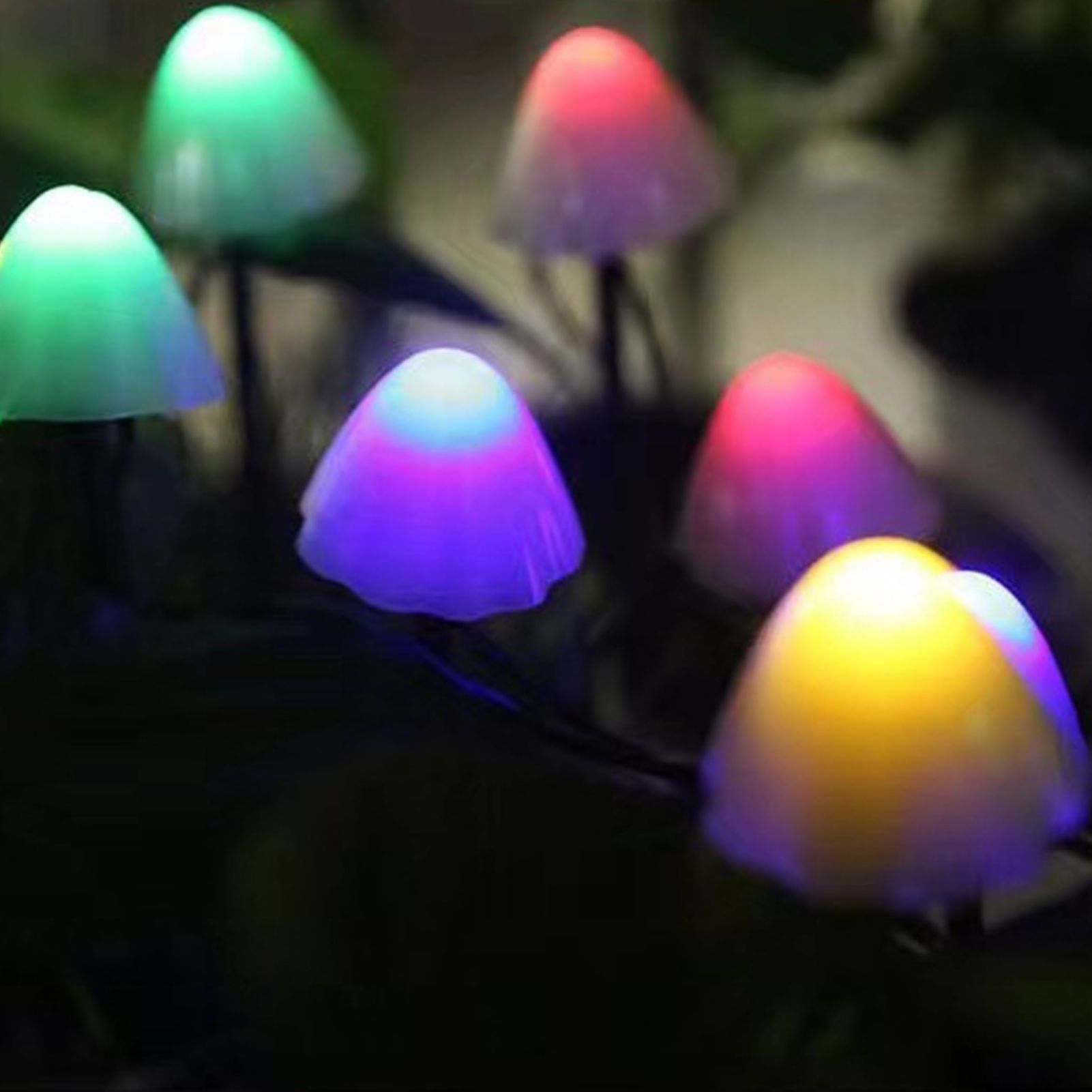 Mini Mushroom Solar Lights 8 Modes LED Waterproof String Pathway Outdoor view 10