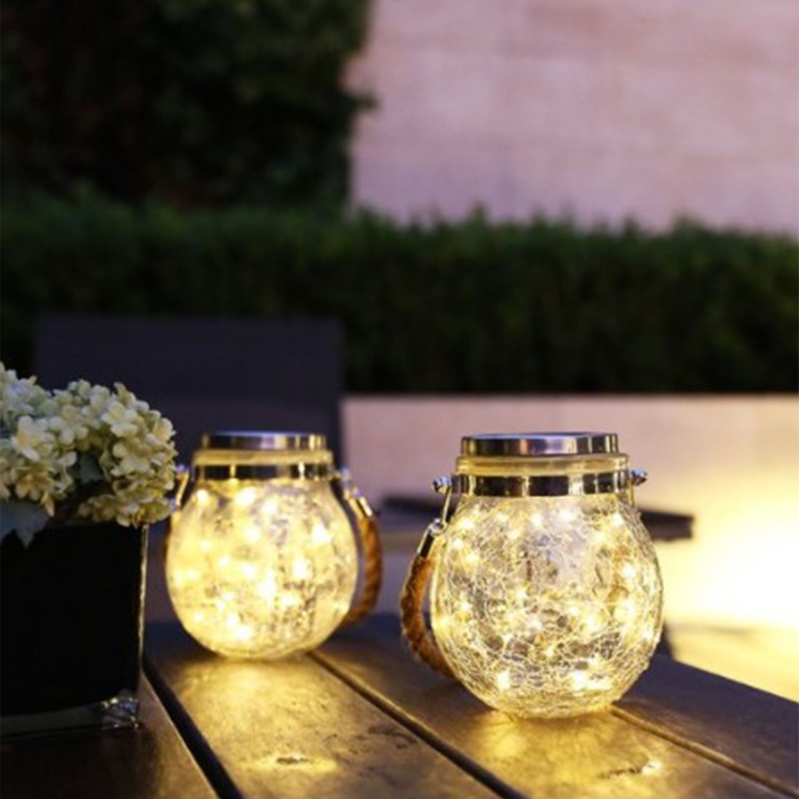 Hanging Solar Light Thickened Crackle Glass Style Waterproof Smar Sensor view 11