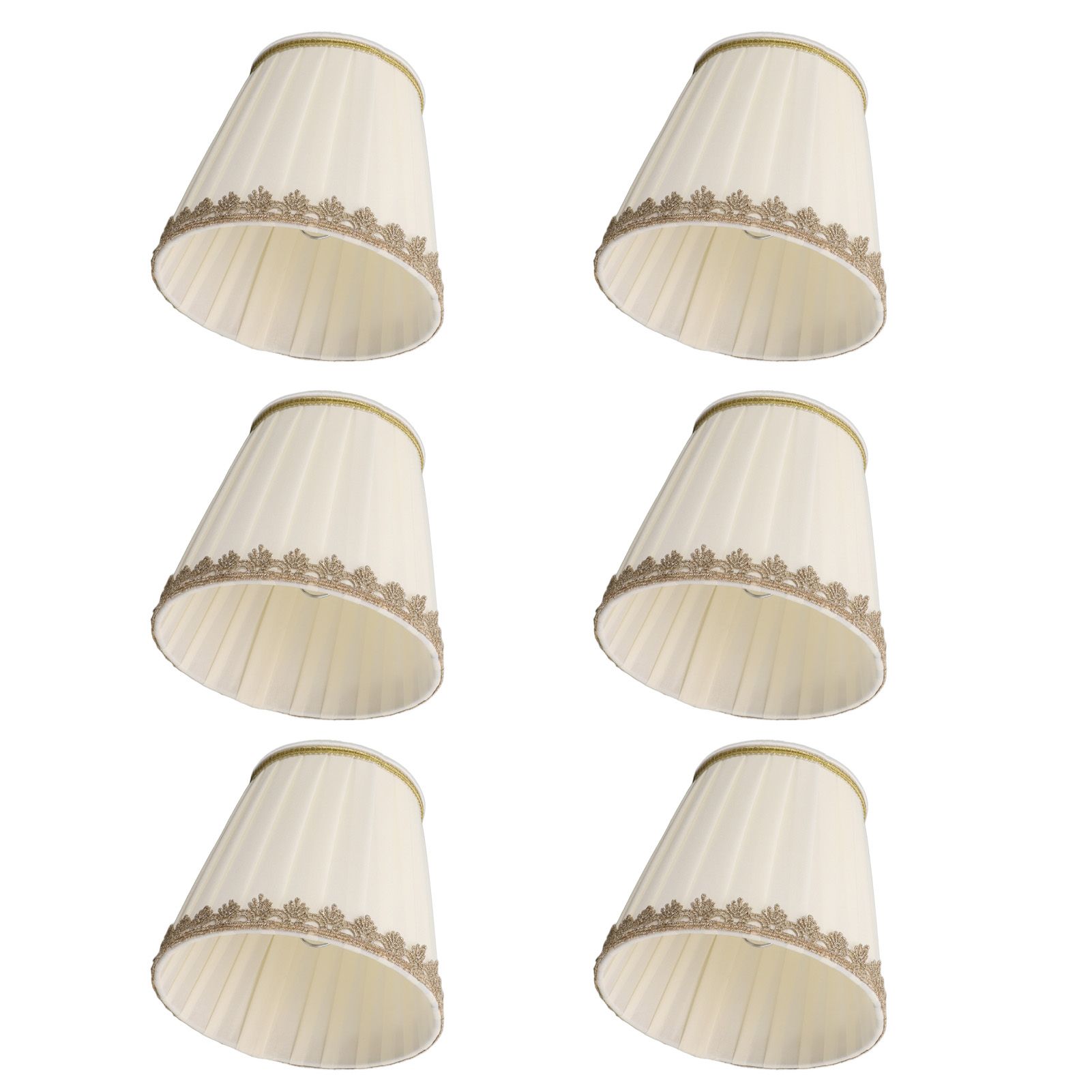 6PCS Candle Lamp Lampshade Clip On Fabrics Lampshades Set for Table Lamp Wall Lamp view 2