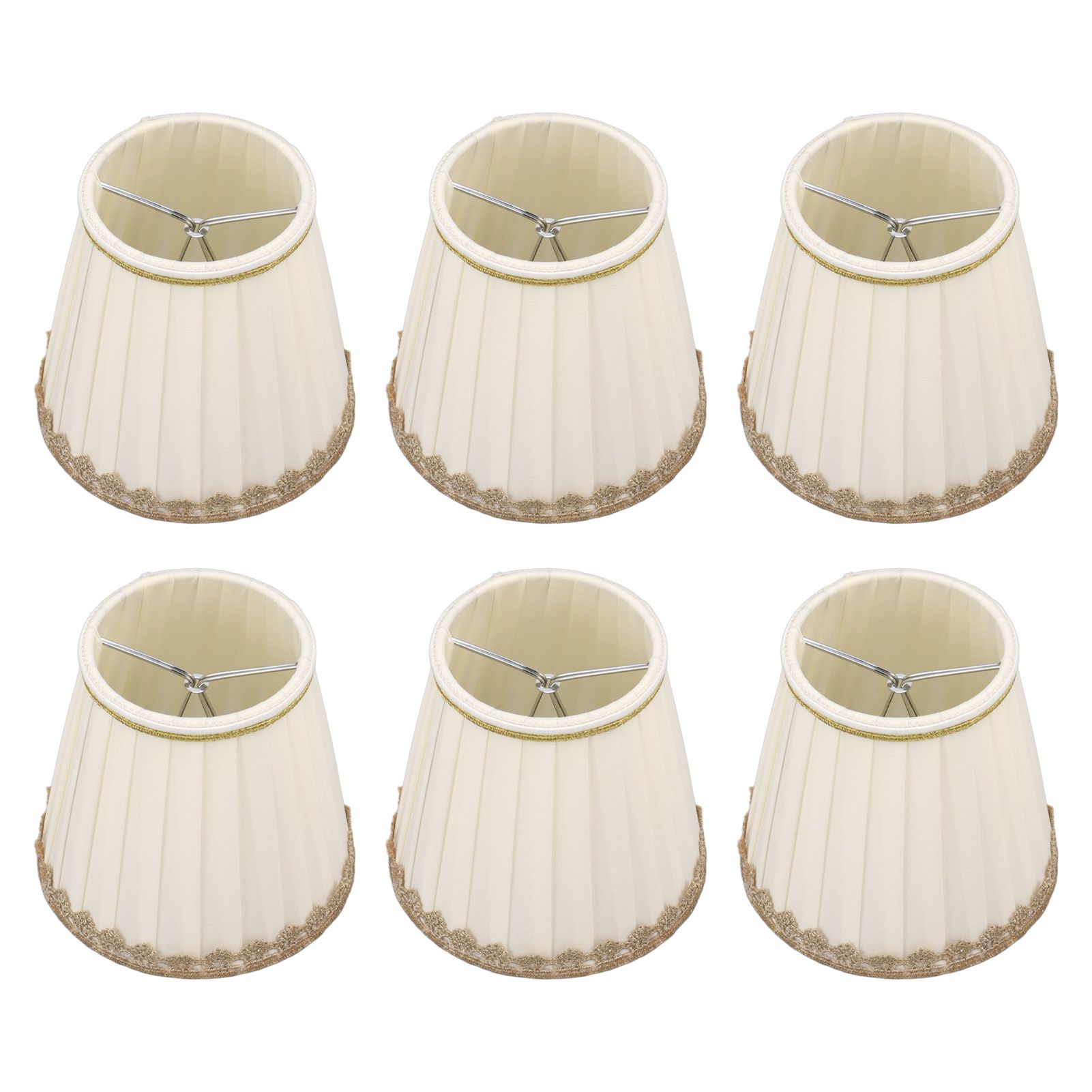 6PCS Candle Lamp Lampshade Clip On Fabrics Lampshades Set for Table Lamp Wall Lamp view 5