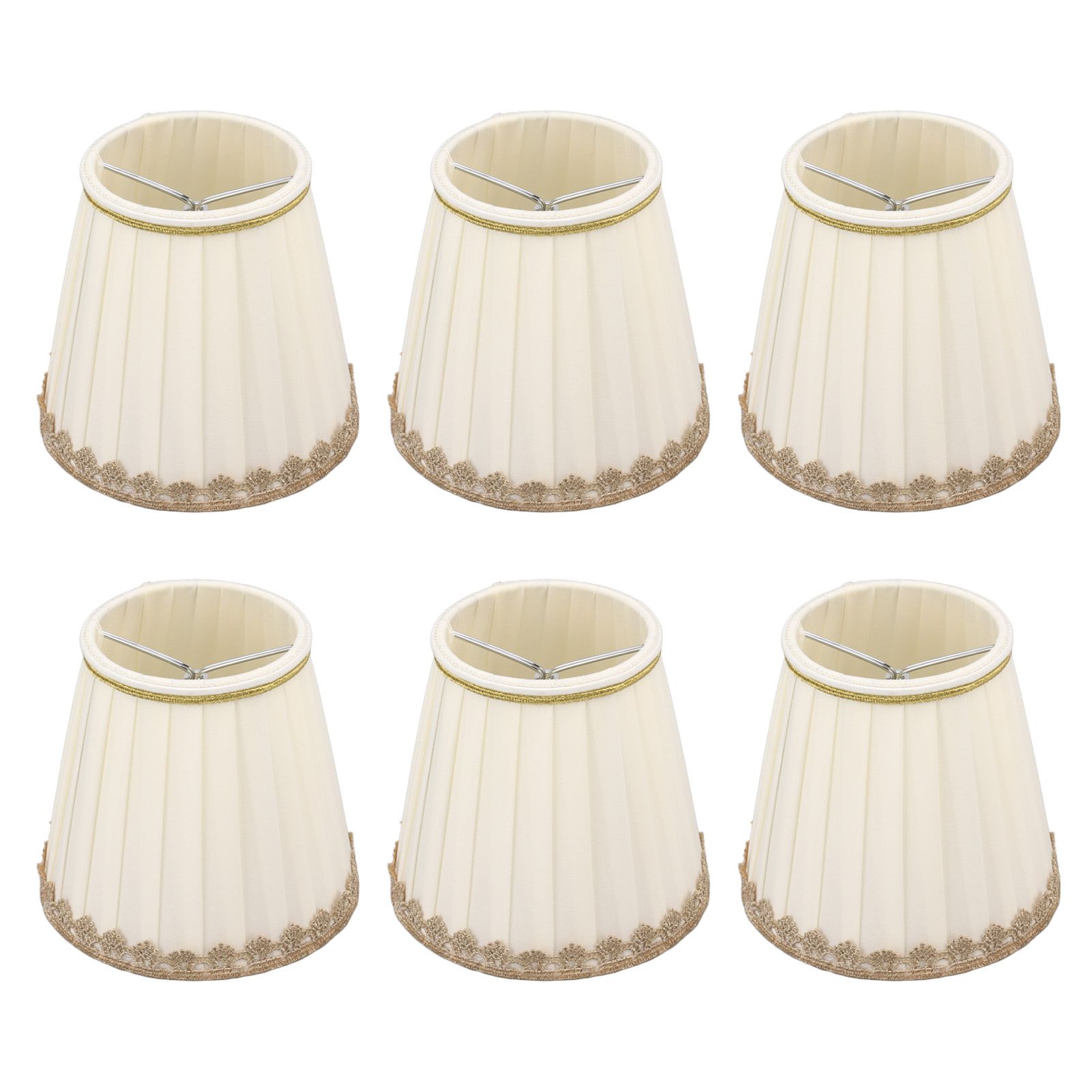 6PCS Candle Lamp Lampshade Clip On Fabrics Lampshades Set for Table Lamp Wall Lamp view 9