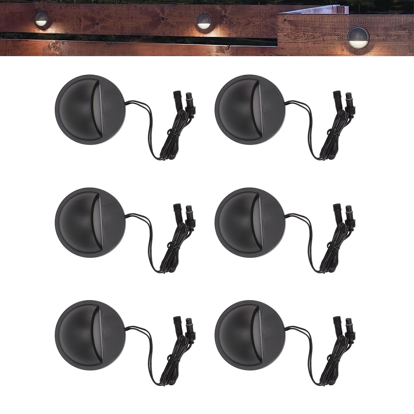 6PCS Low Voltage Deck Lights IP67 Waterproof Warm White LED Step Lamp for view 11