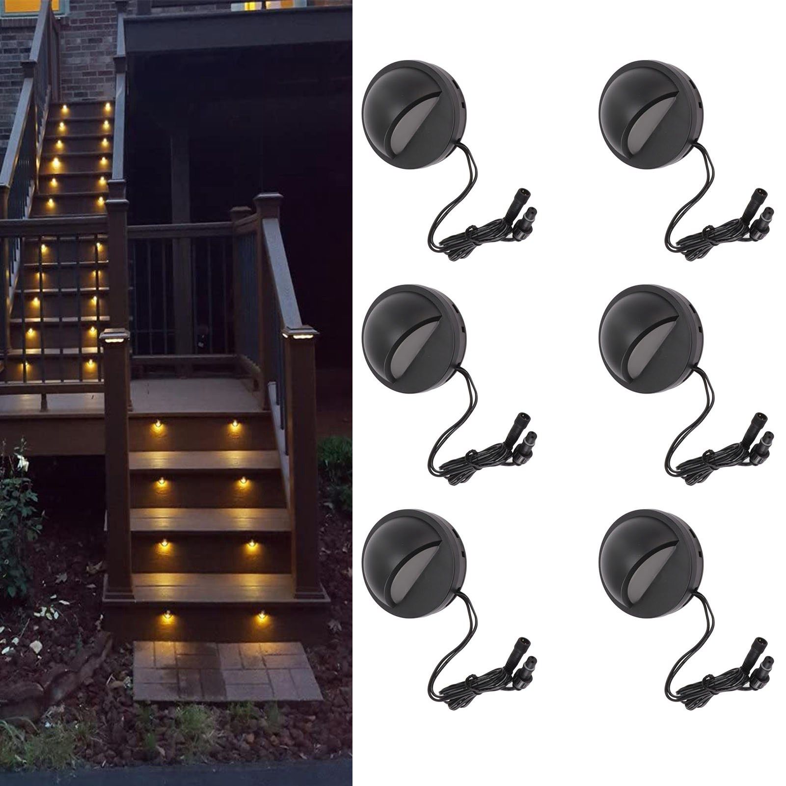 6PCS Low Voltage Deck Lights IP67 Waterproof Warm White LED Step Lamp for view 12