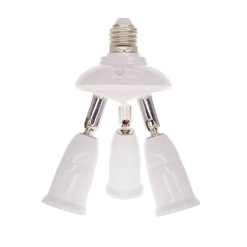 E27 Light Bulb Socket Adapter Splitter to 3 Heads Adjustable Angles for Wide — image 1