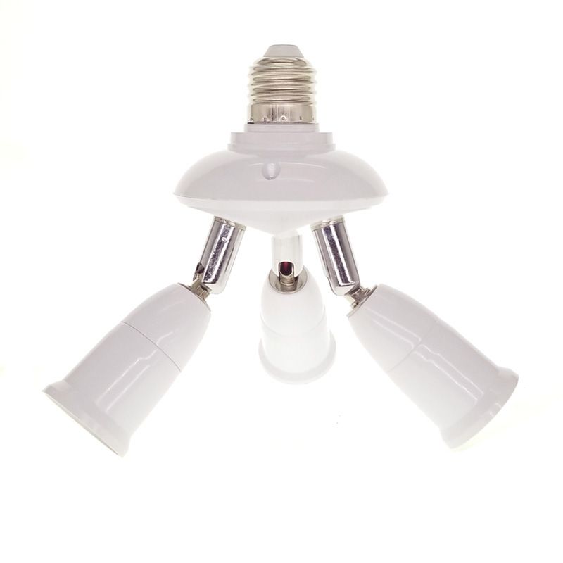 E27 Light Bulb Socket Adapter Splitter to 3 Heads Adjustable Angles for Wide view 3