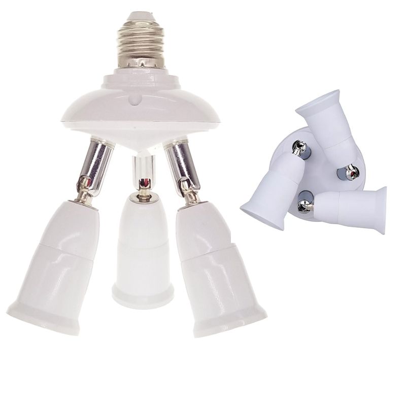 E27 Light Bulb Socket Adapter Splitter to 3 Heads Adjustable Angles for Wide view 5