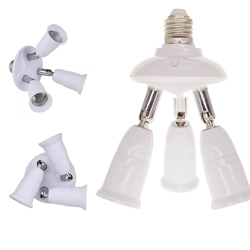 E27 Light Bulb Socket Adapter Splitter to 3 Heads Adjustable Angles for Wide view 6