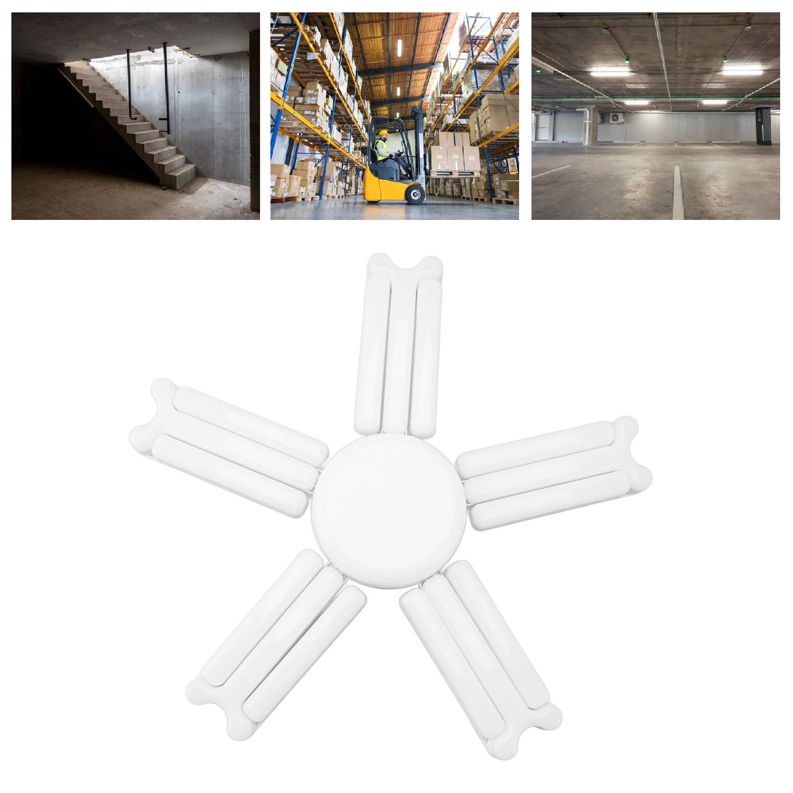 LED Garage Light 100W 6000 To 6500K E27 Base Foldable Adjustable Super Bright view 12