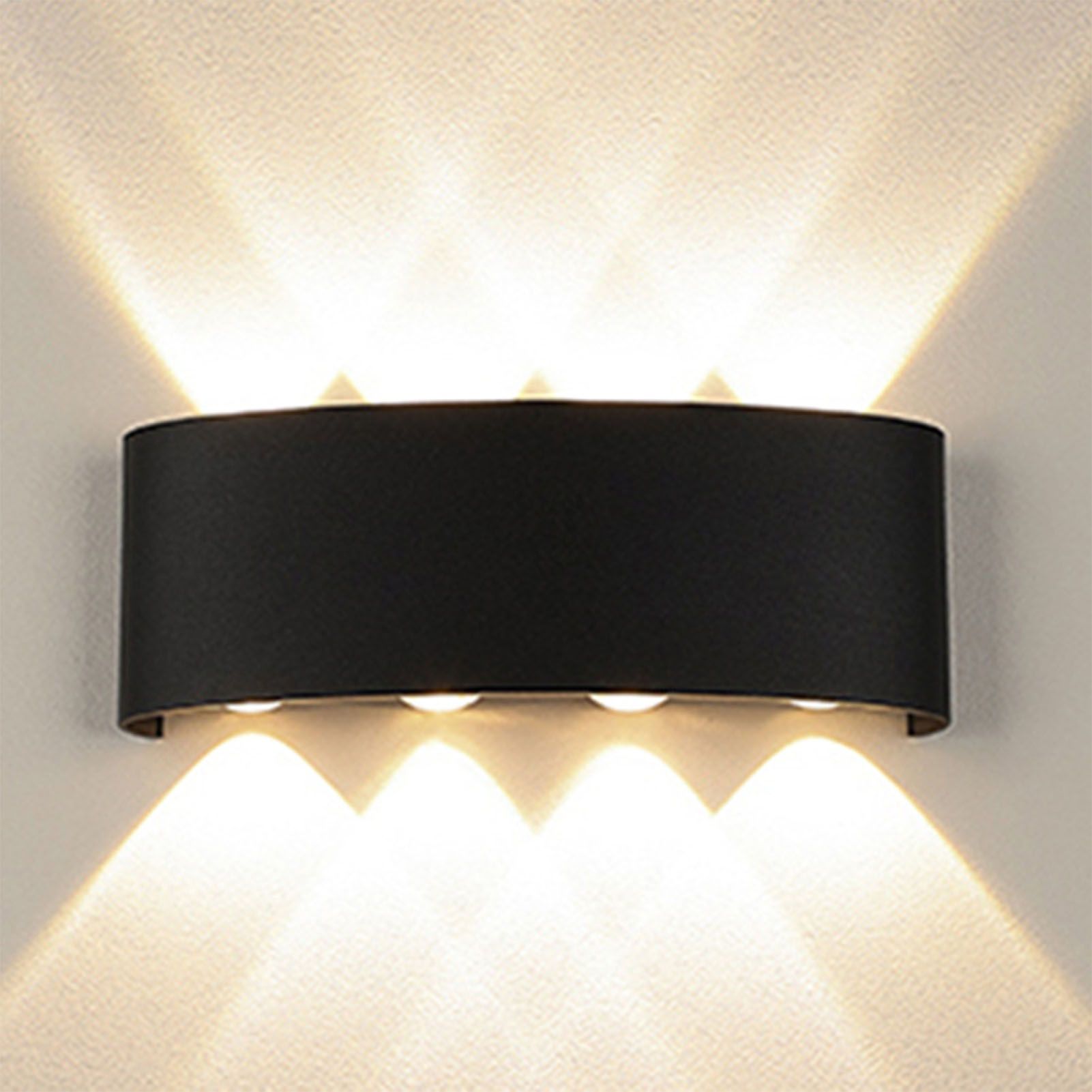 Up and Down Lights 8W 4000K Black Frame 8 Lamp Beads IP65 Waterproof LED Wall view 4