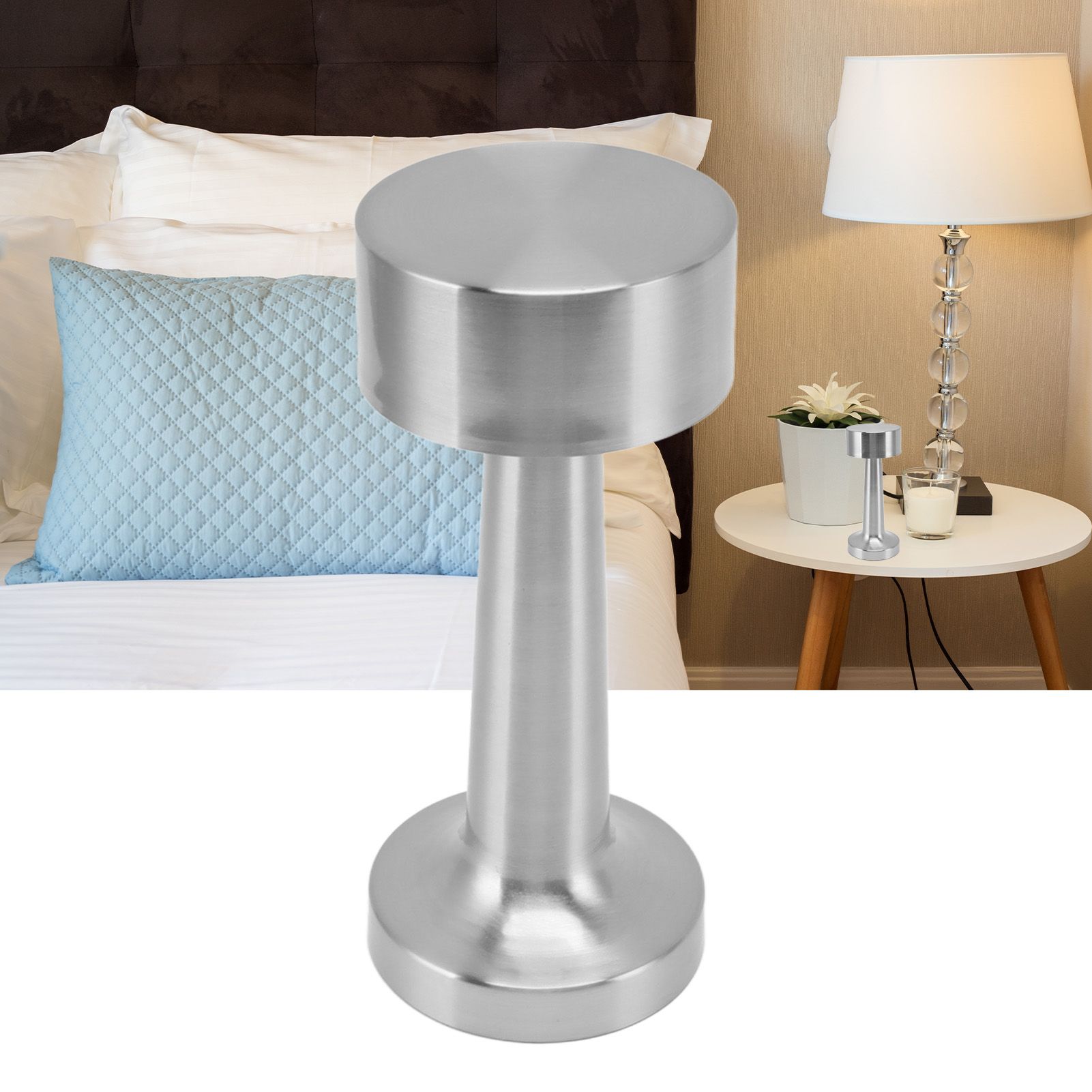 Cordless Table Lamp 3 Gear Dimming Portable Rechargeable 1800mAh Battery Bar view 11