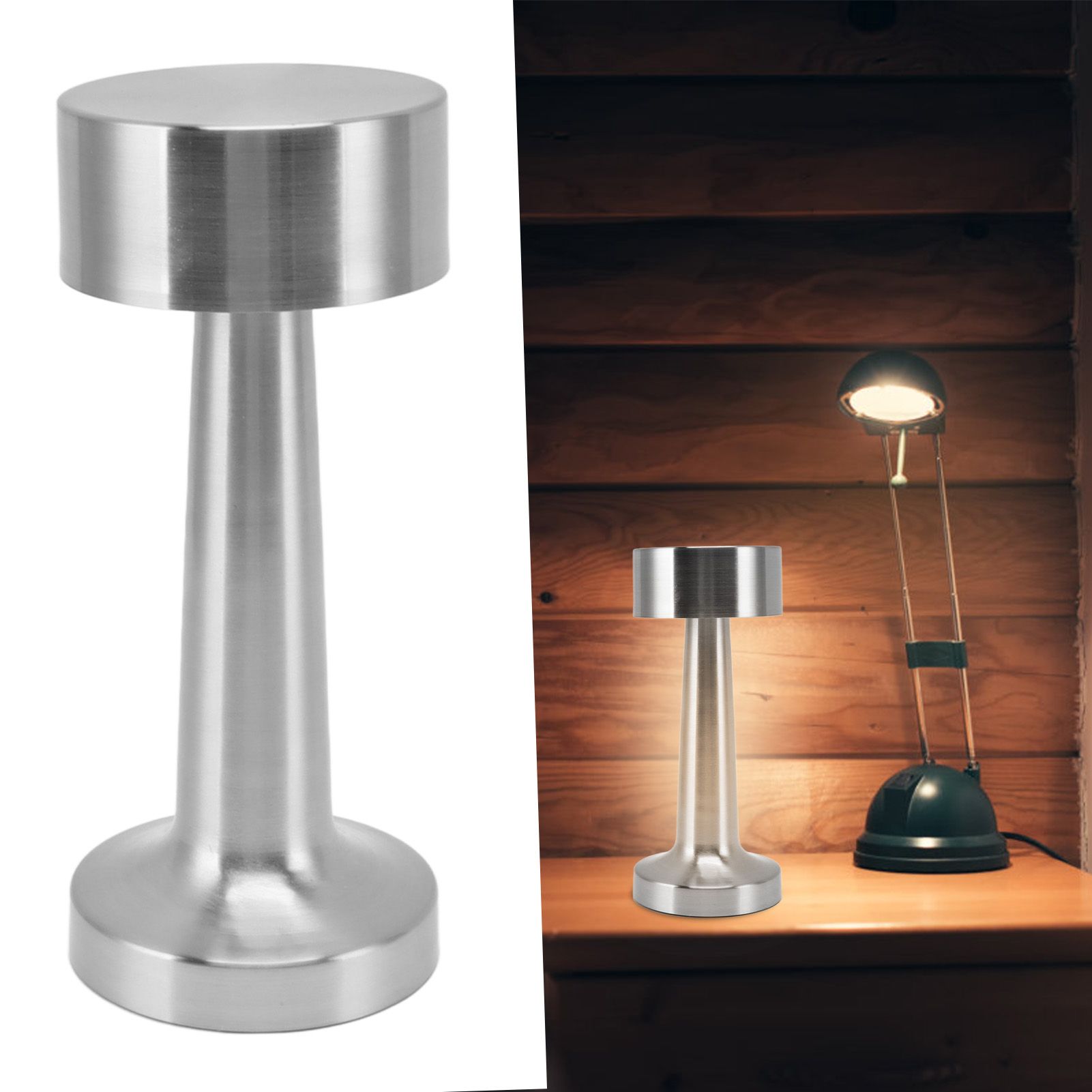 Cordless Table Lamp 3 Gear Dimming Portable Rechargeable 1800mAh Battery Bar view 12